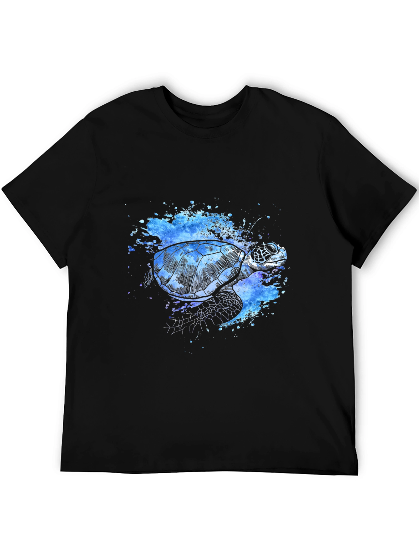 Black Turtle Splash T-Shirt - Unique Artistic Design view 5