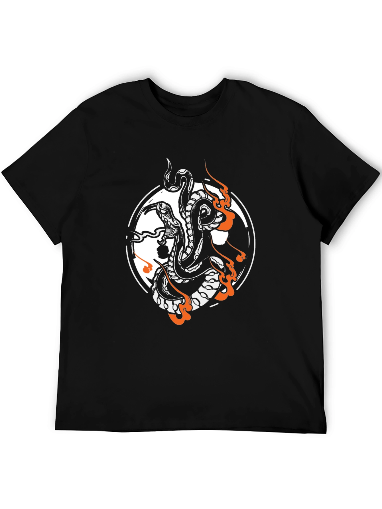 Black Snake Tattoo Graphic Tee - Black Cotton Blend view 5