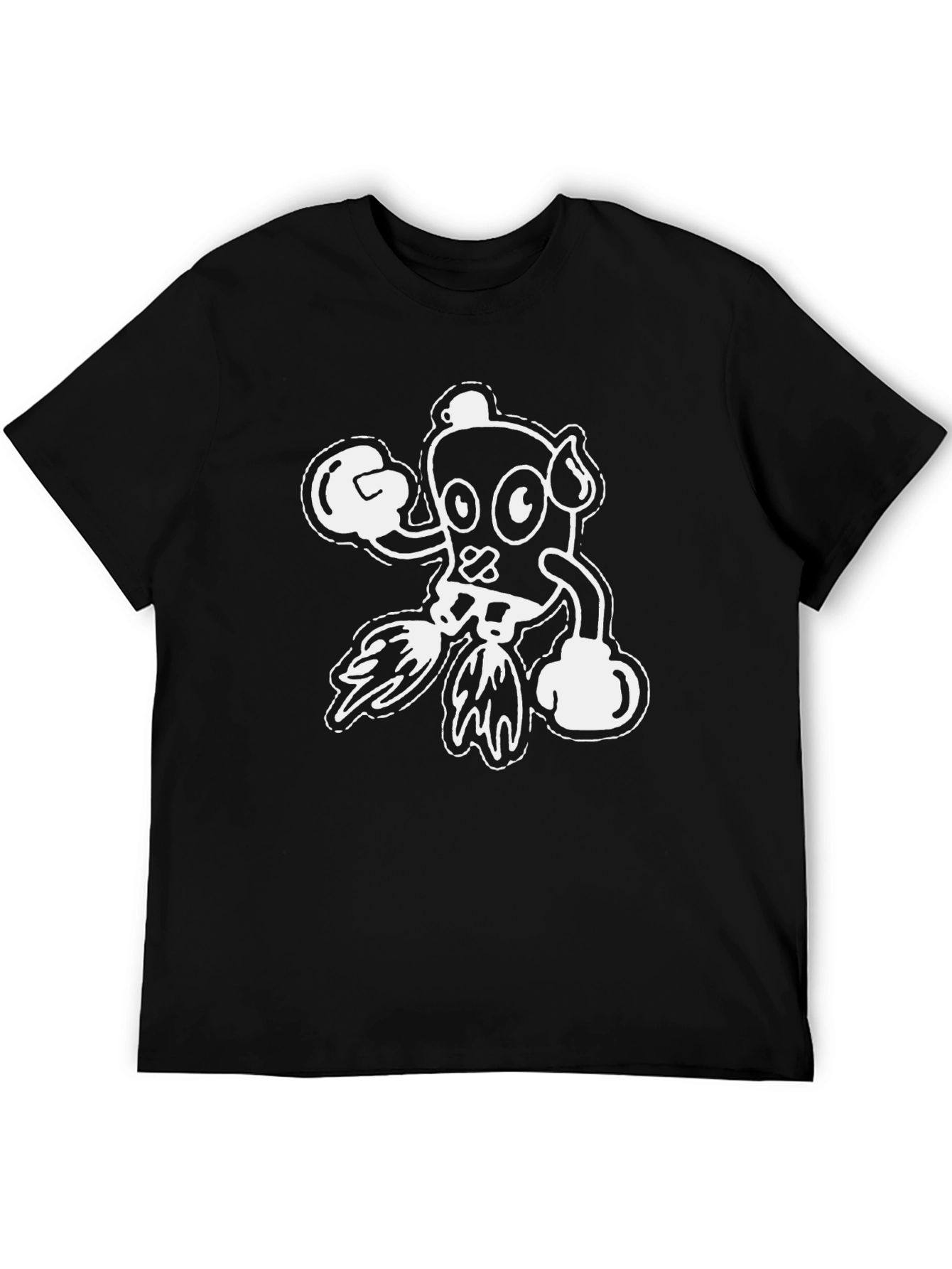 Black Cartoon Boxer Graphic T-Shirt view 5