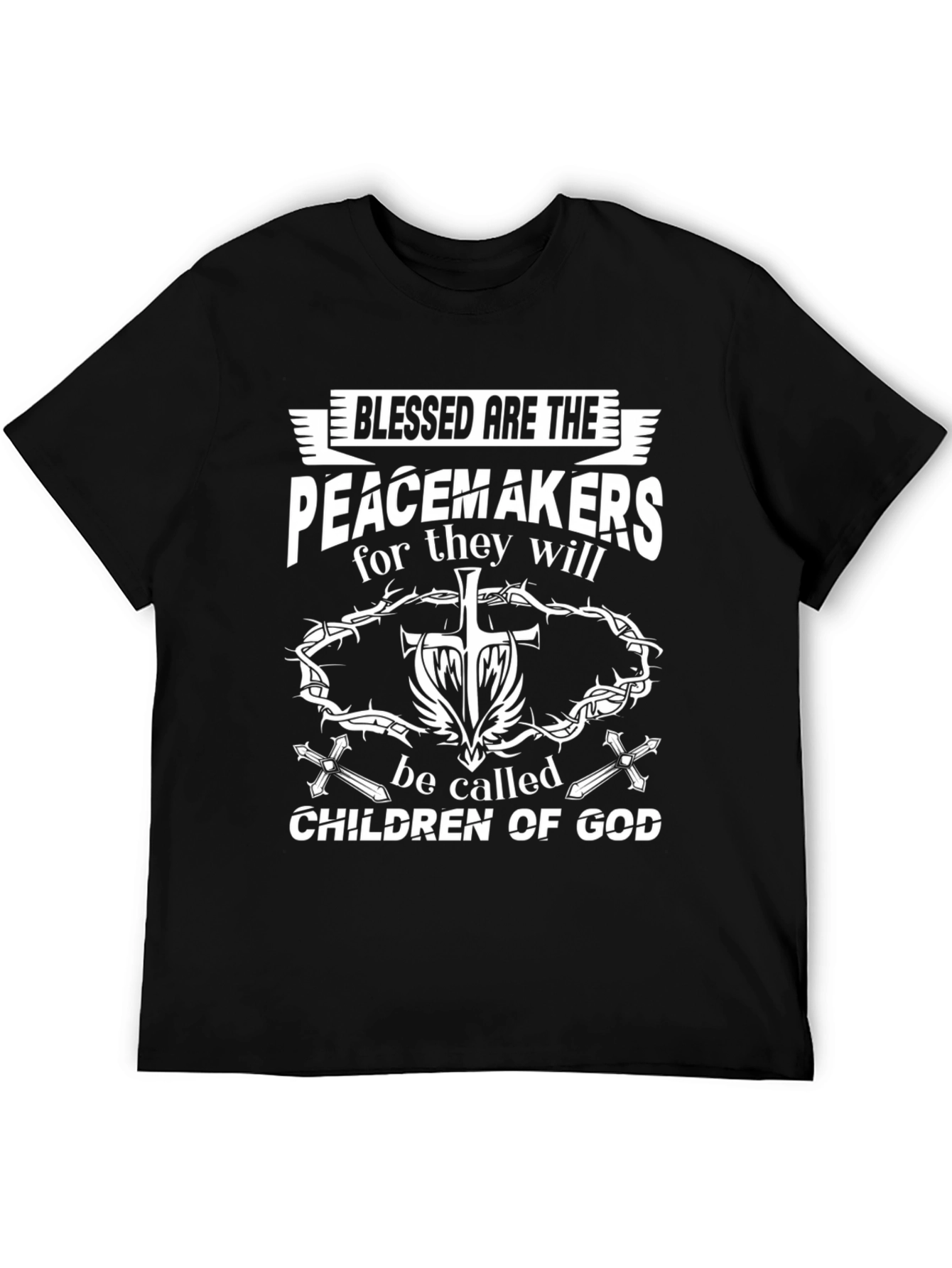 Black Blessed Are The Peacemakers Graphic Tee view 5