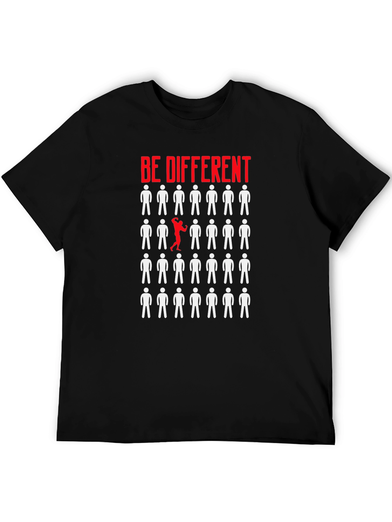 Black Be Different Graphic T-Shirt - Black view 5