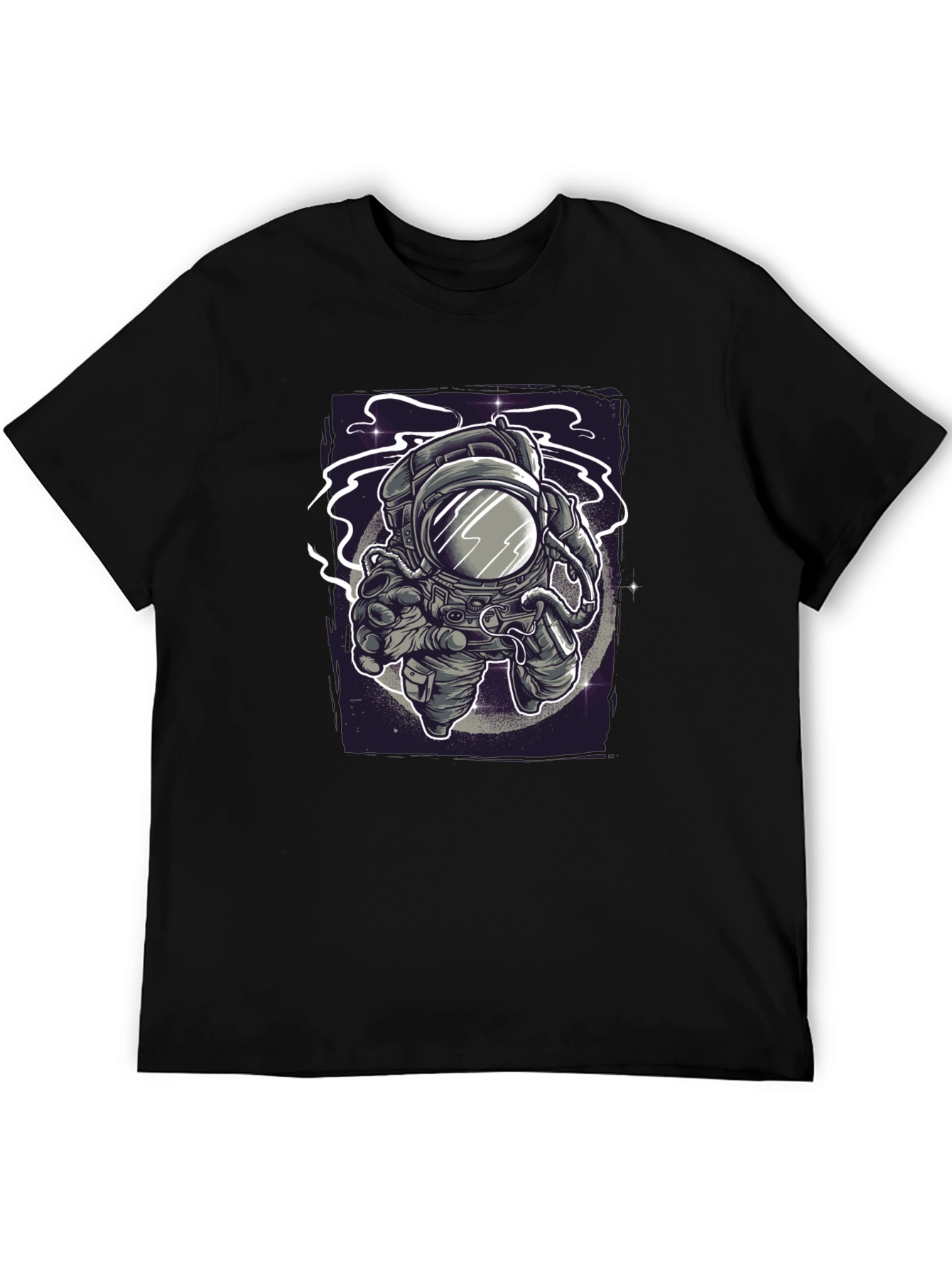 Black Astronaut Graphic Tee - Space Exploration T-Shirt view 5