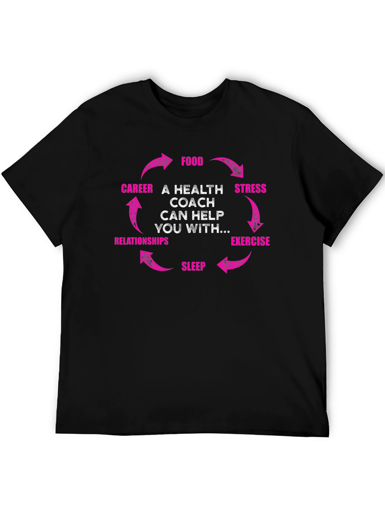 Black Health Coach Cycle T-Shirt - Wellness Gift view 5