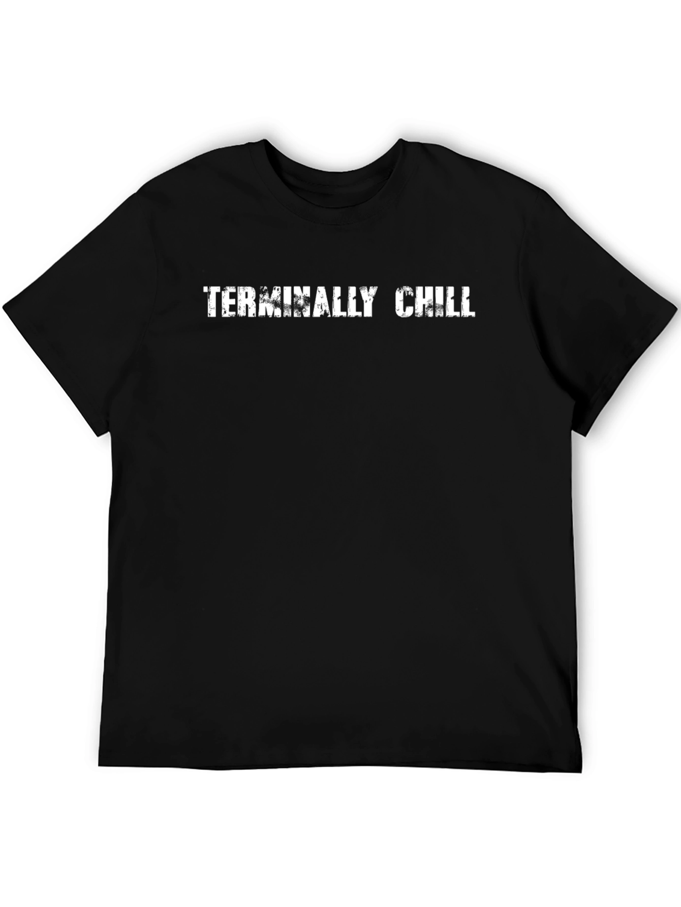 Black Terminally Chill Black Graphic Tee view 5