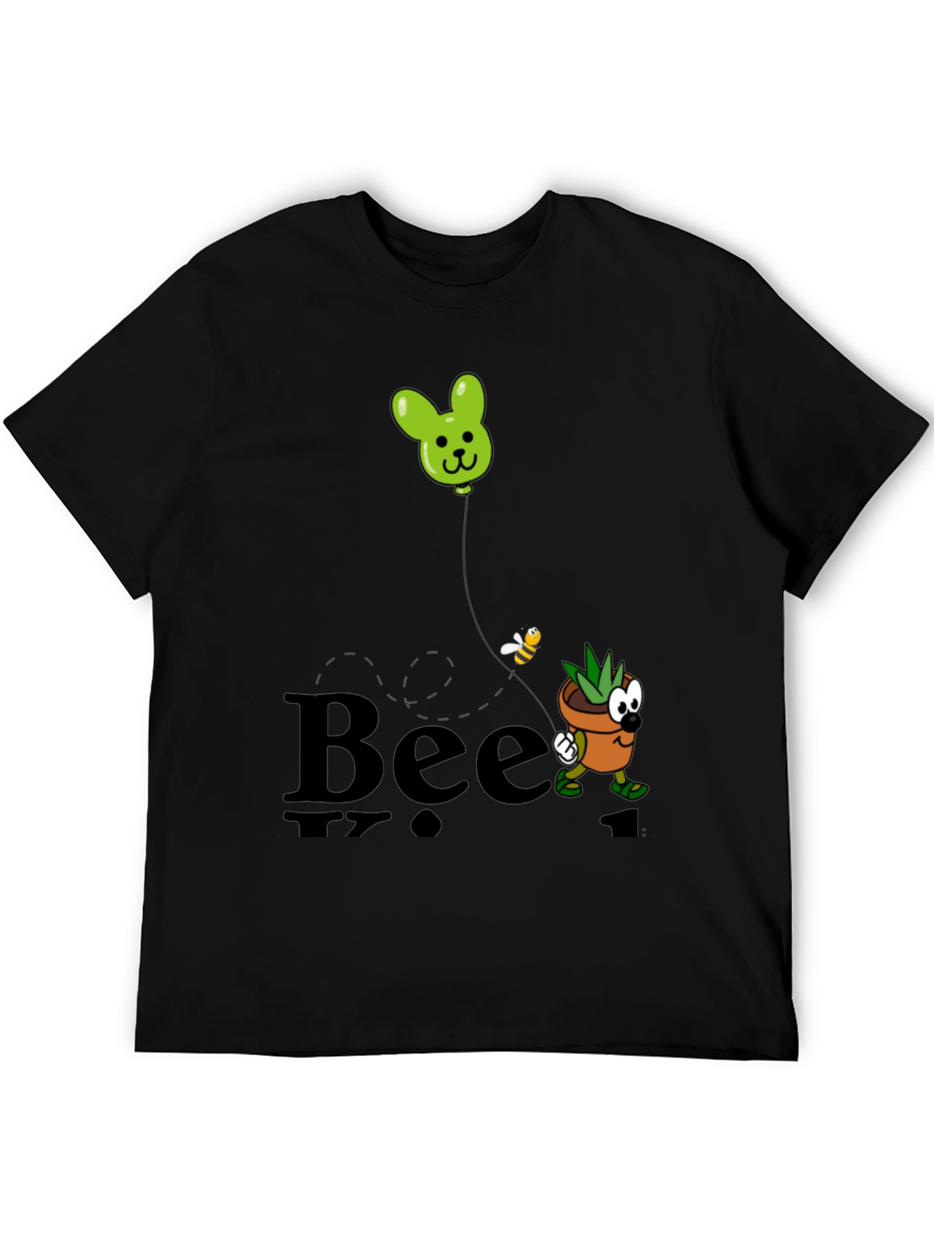 Black Bee Kind Funny Plant T-Shirt view 5