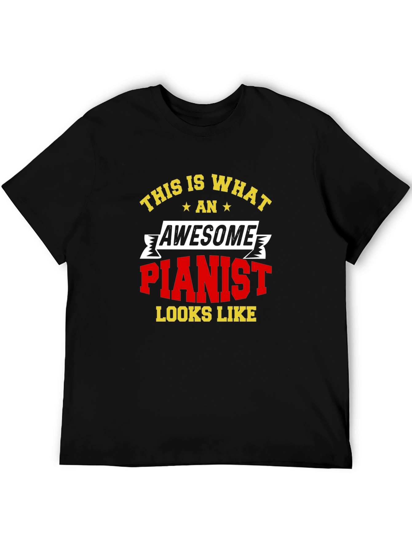 Black Awesome Pianist T-Shirt - Musician Tee view 5
