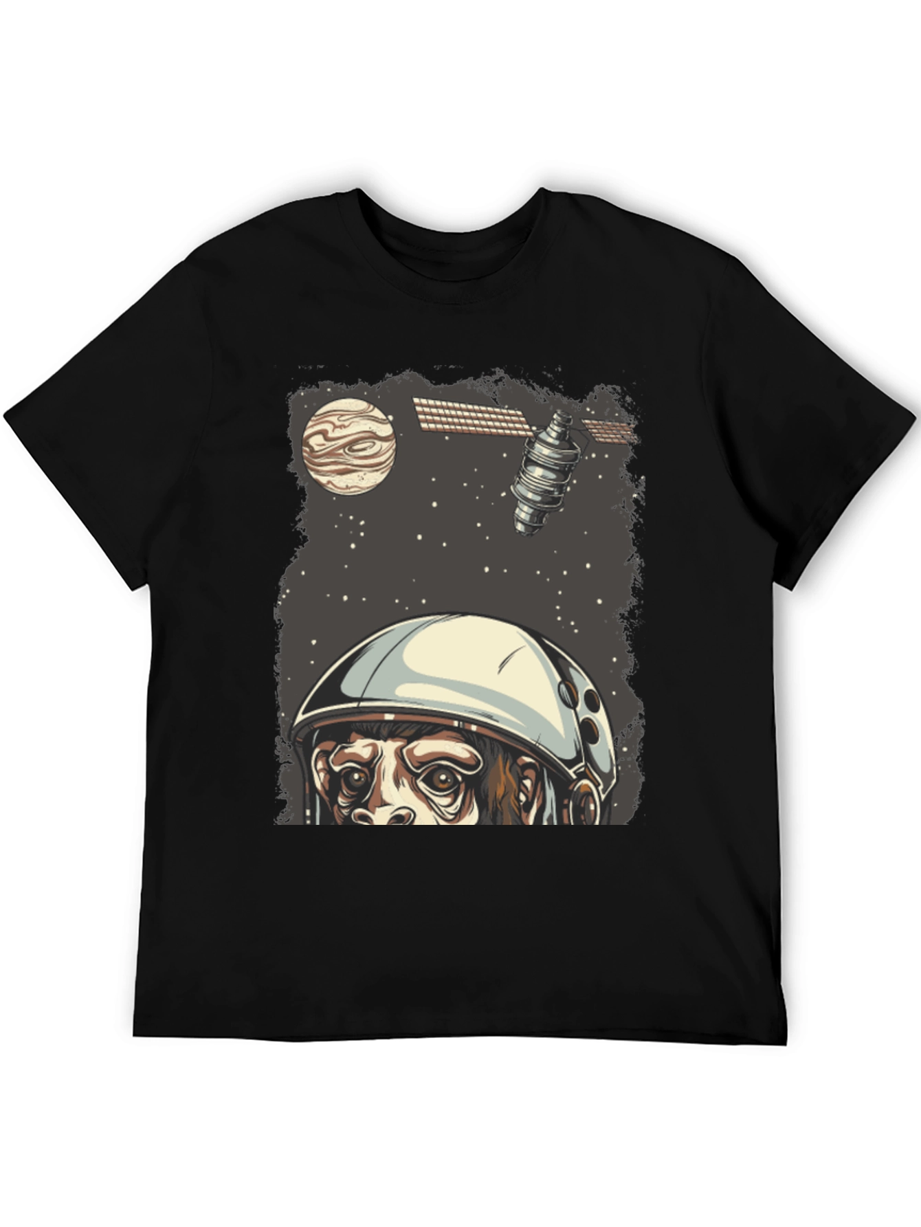 Black Astro Monkey T-Shirt - Space Adventure view 5