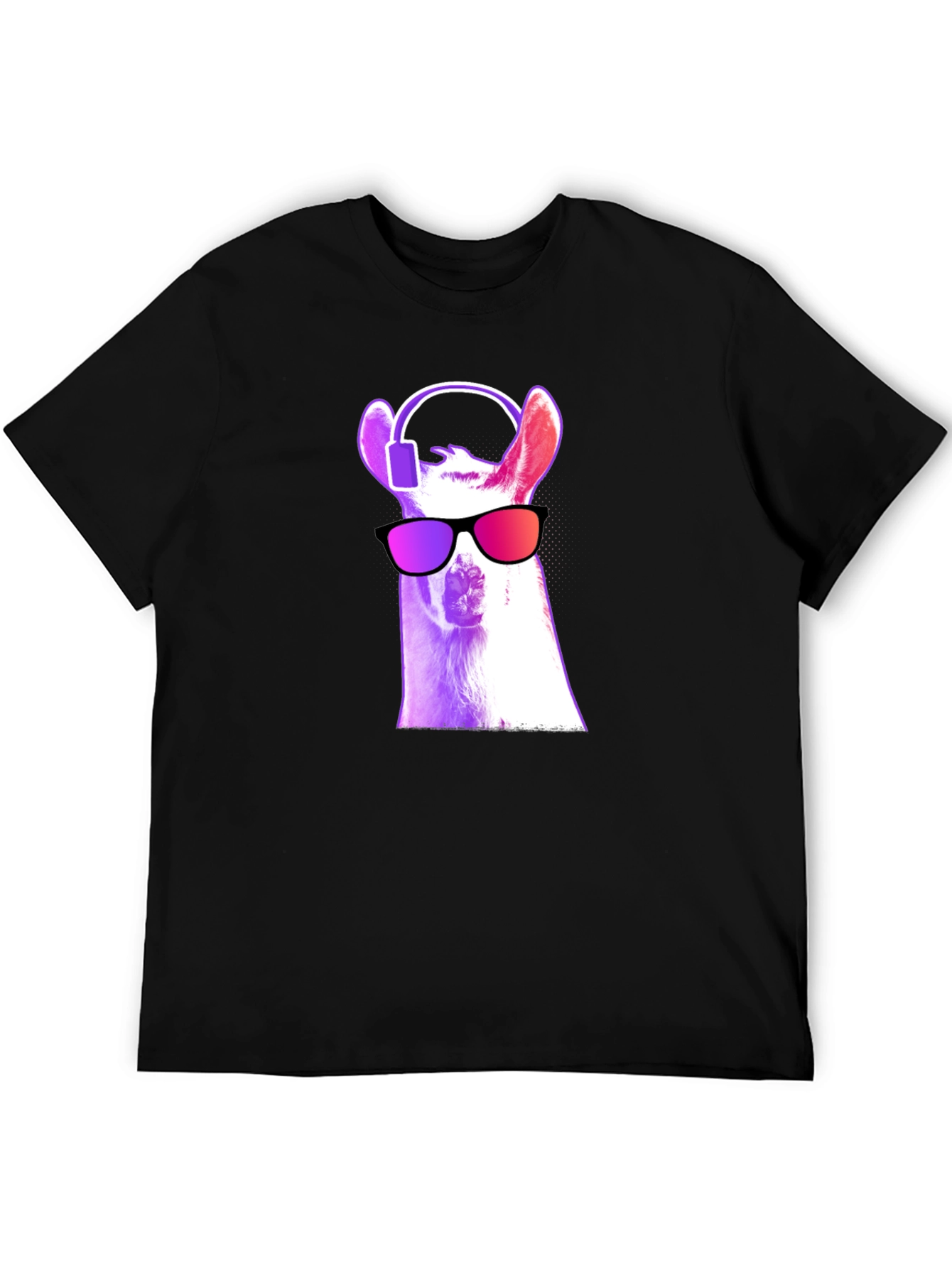 Black Cool Llama Graphic Tee view 5
