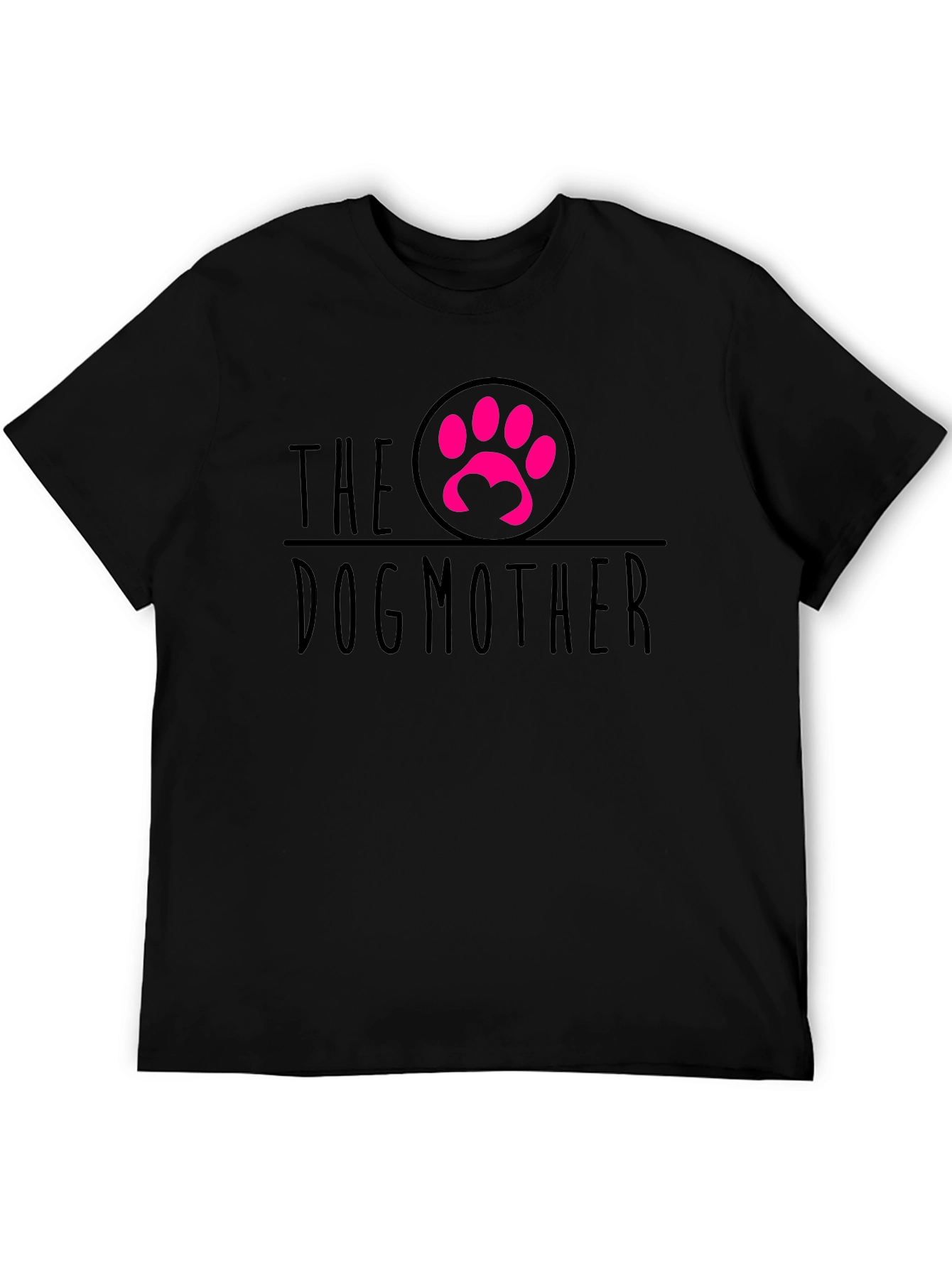 Black The Dog Mother Tee - Cute Paw Print Design view 5