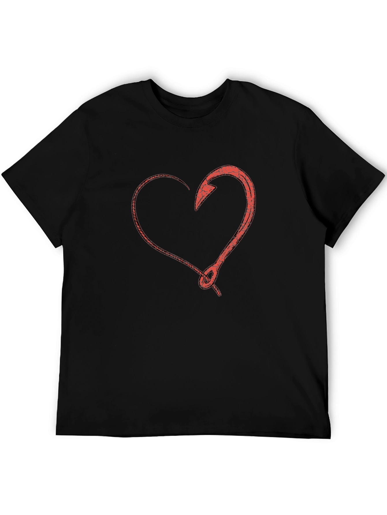 Black Heart Hook T-Shirt - Fishing Love Tee view 5