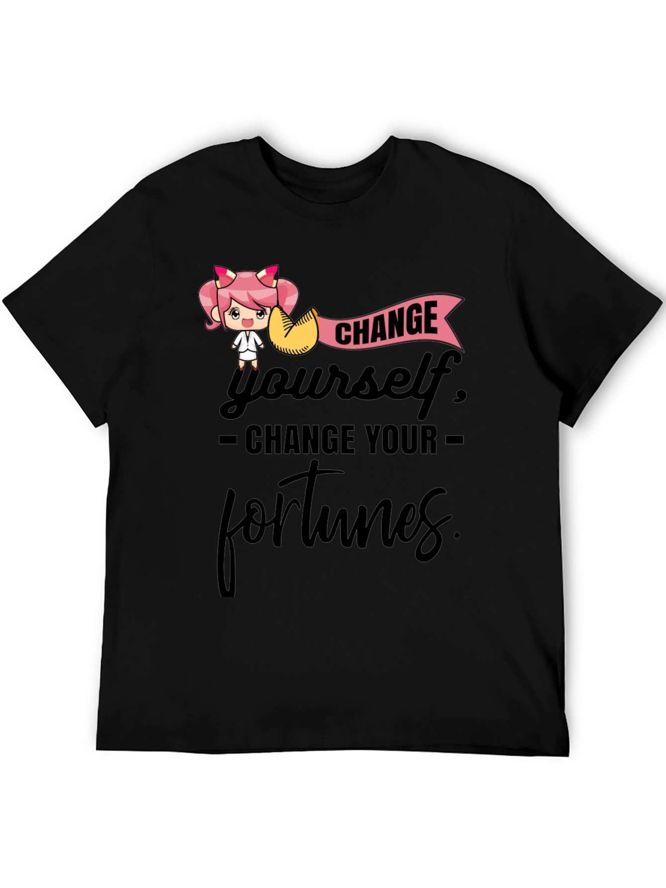 Black Change Yourself T-Shirt - Unisex Black Tee view 5