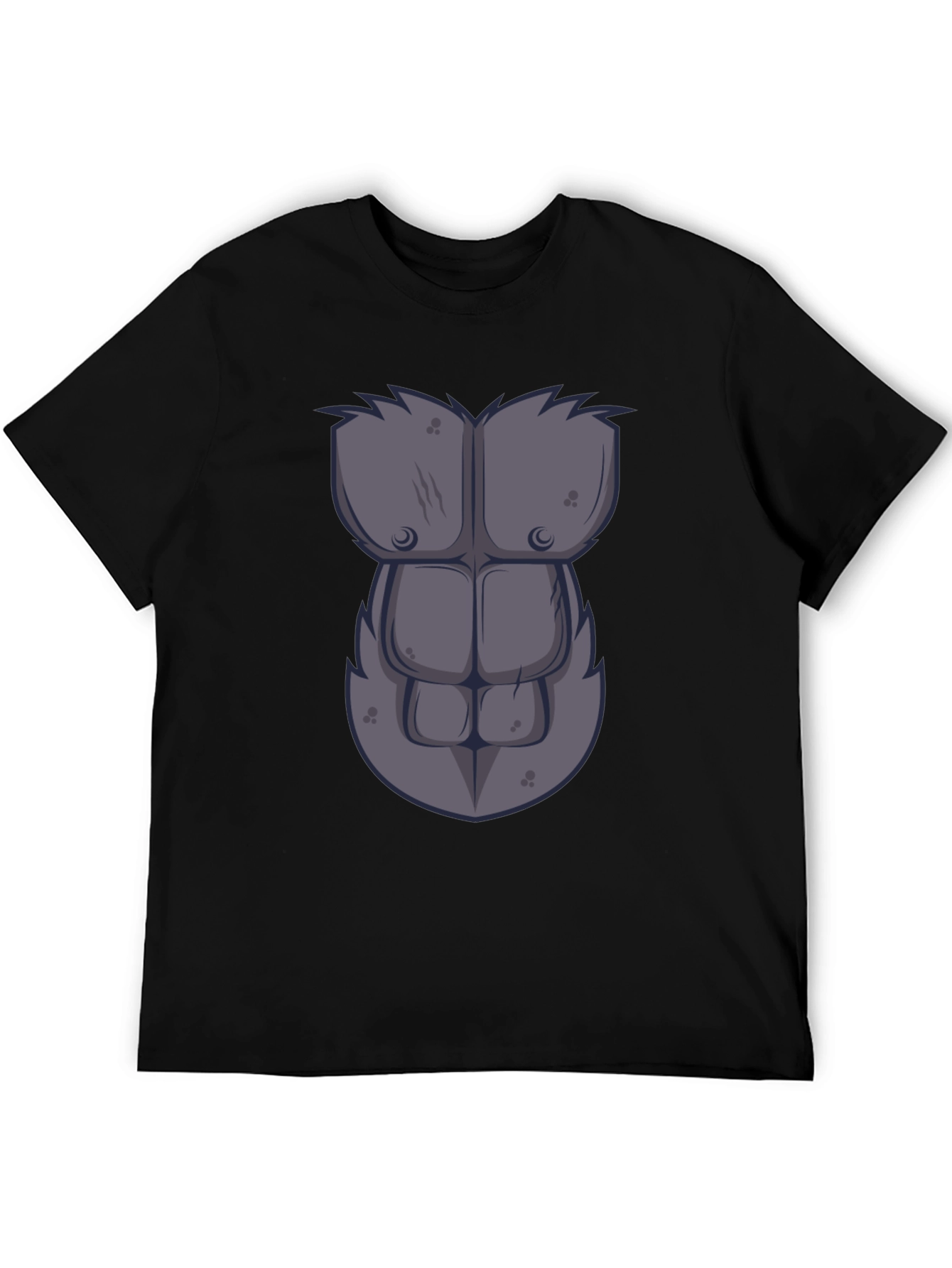 Black Gorilla Chest Graphic Tee - Novelty Muscle Shirt view 5