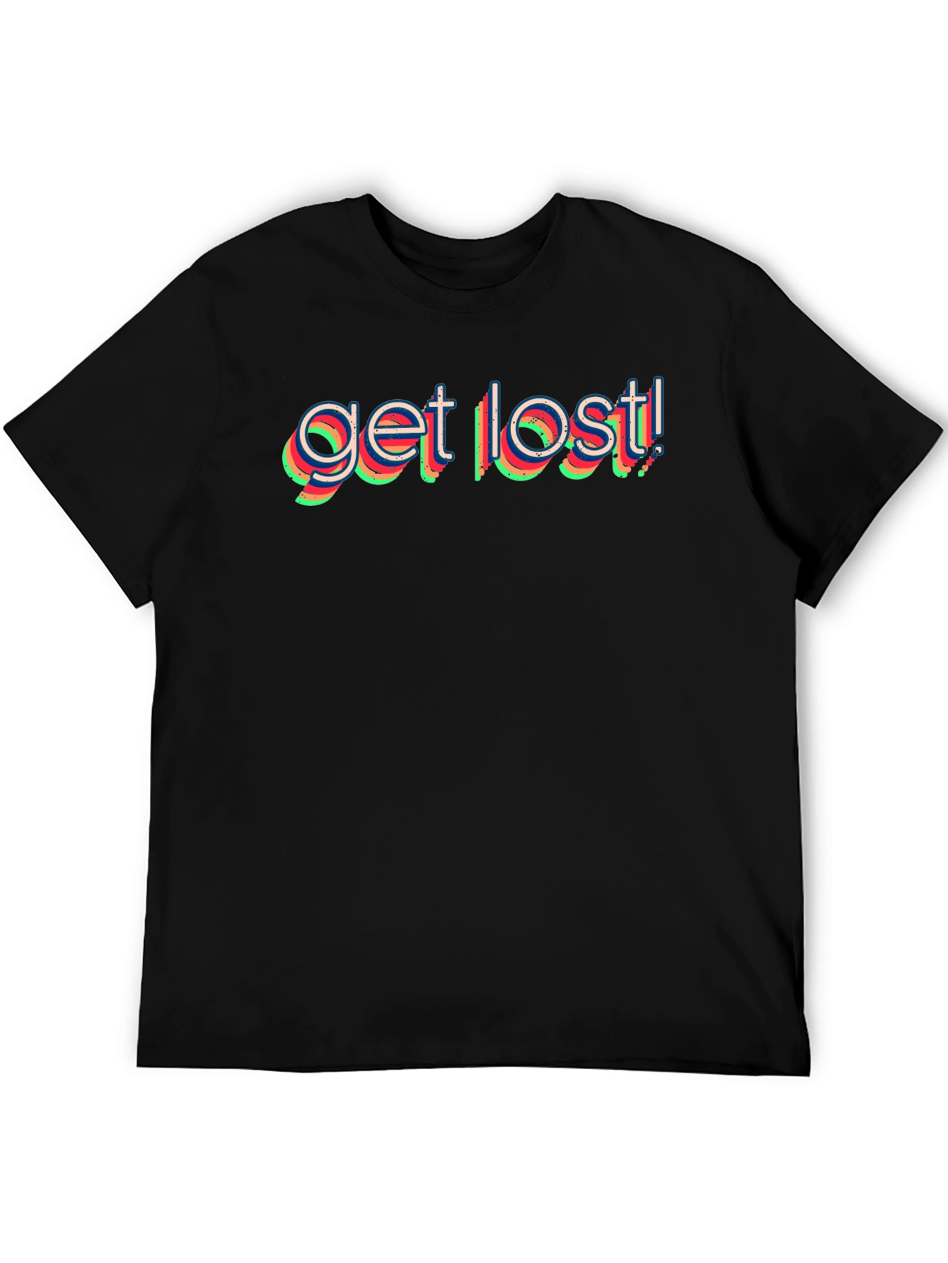 Black Get Lost Graphic Tee - Black Cotton T-Shirt view 5