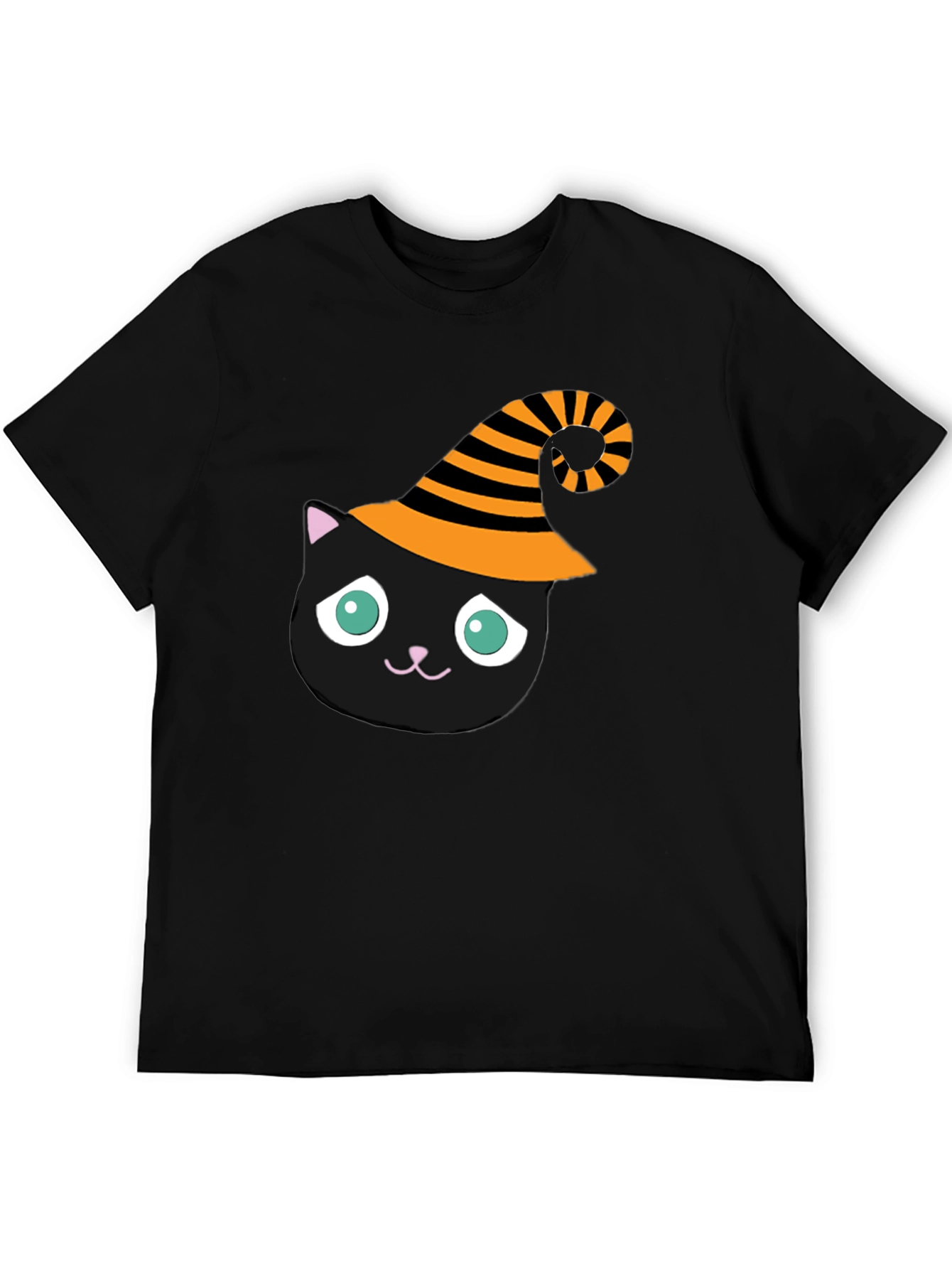Black Halloween Cat T-Shirt - Witch Hat Black Cat Tee view 5