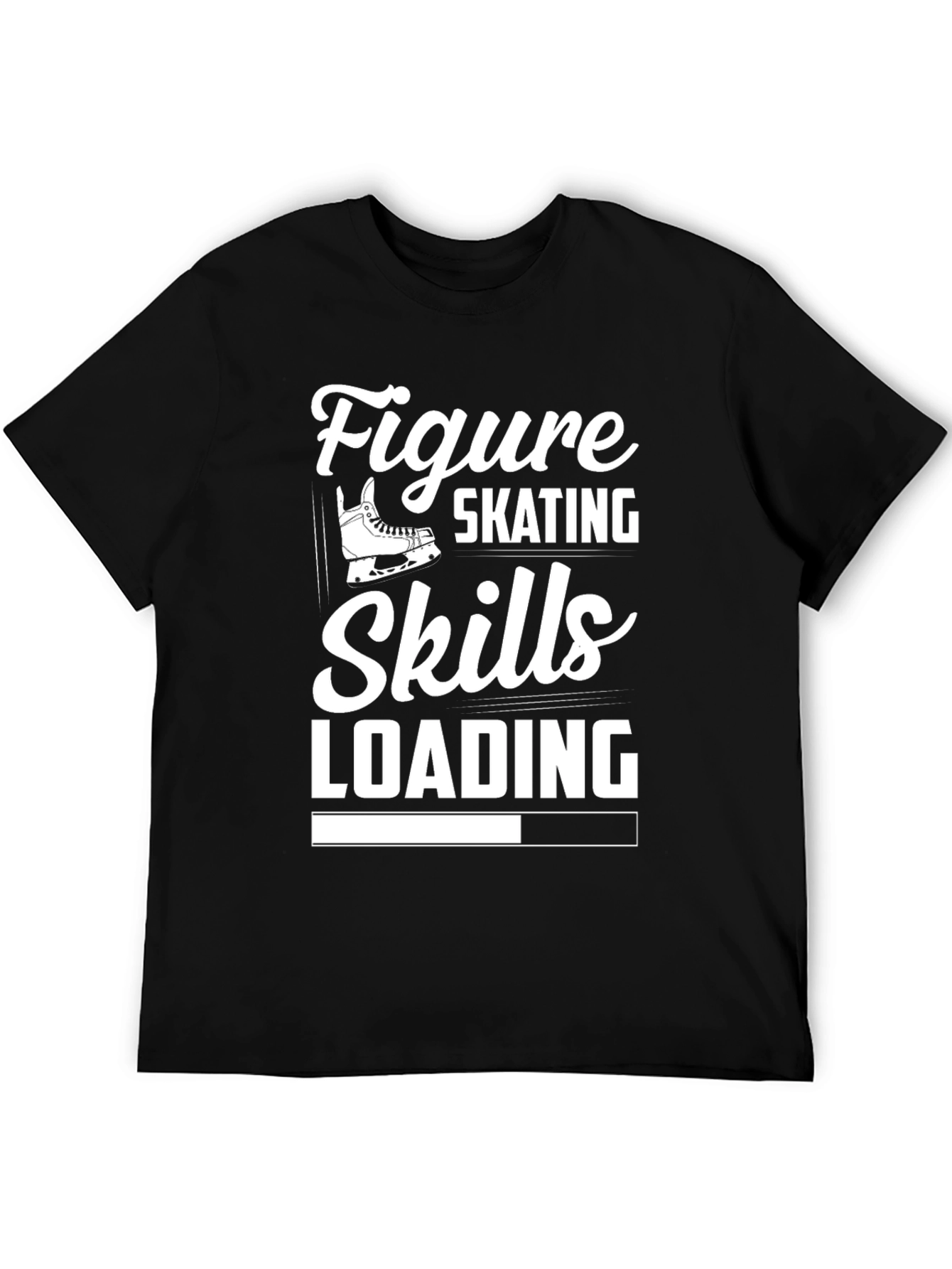 Black Figure Skating Skills Loading T-Shirt - Black view 5