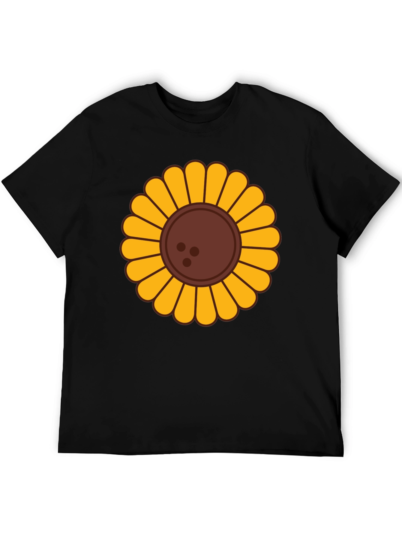 Black Sunflower Graphic T-Shirt - Unisex Black Tee view 5