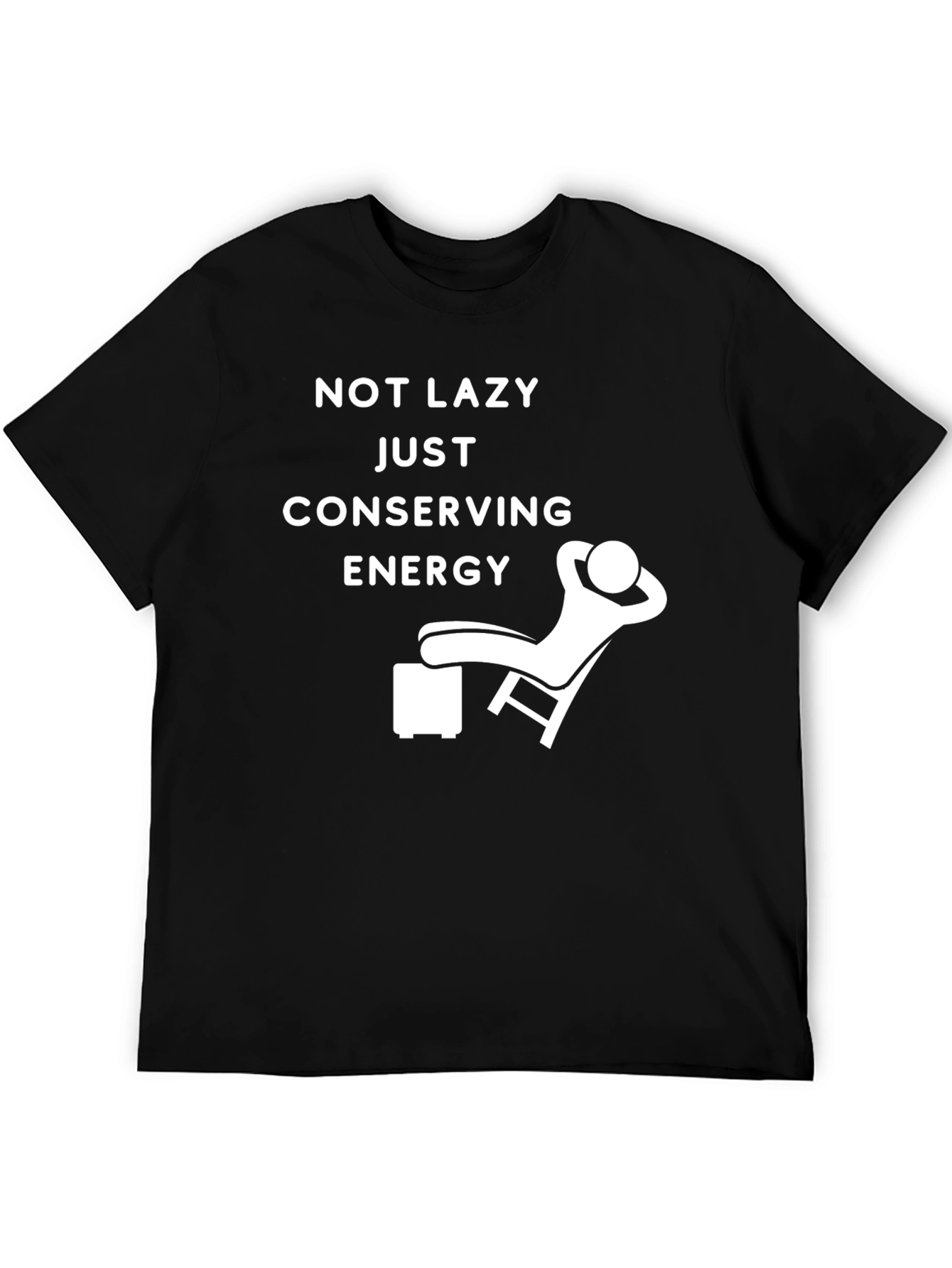 Black Conserving Energy Graphic Tee - Relaxed Fit Black T-Shirt view 5