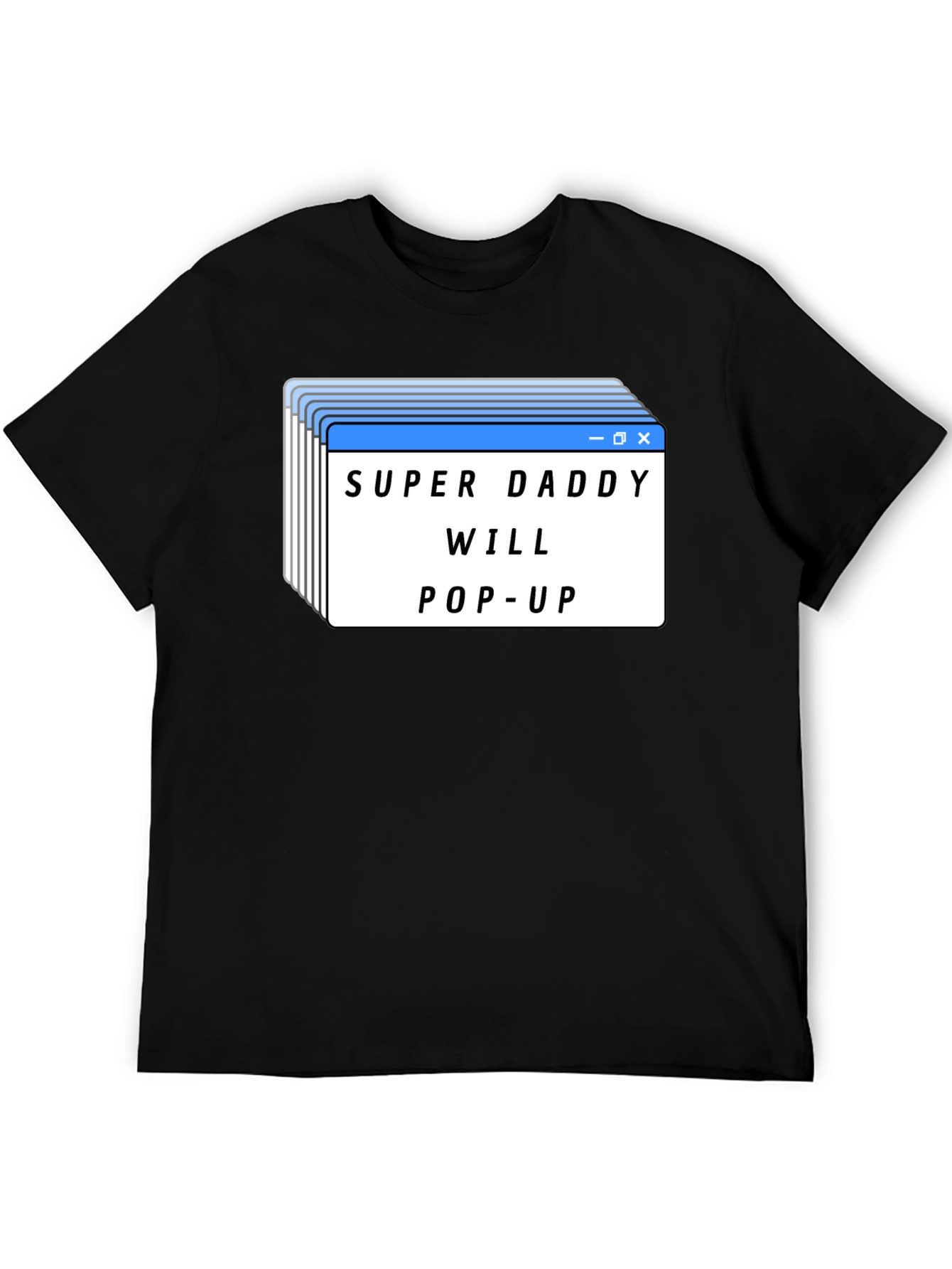 Black Super Daddy Will Pop-Up Black T-Shirt view 5