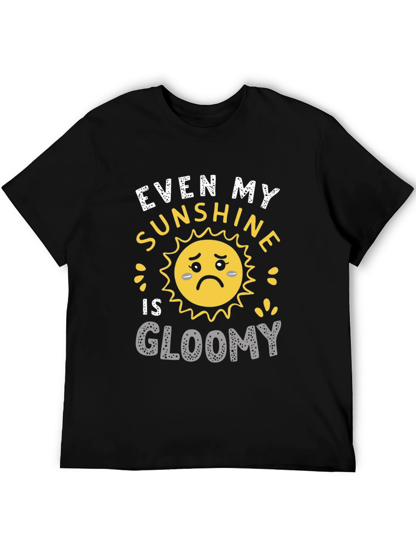 Black Gloomy Sunshine Graphic T-Shirt - Unisex Casual Tee view 5