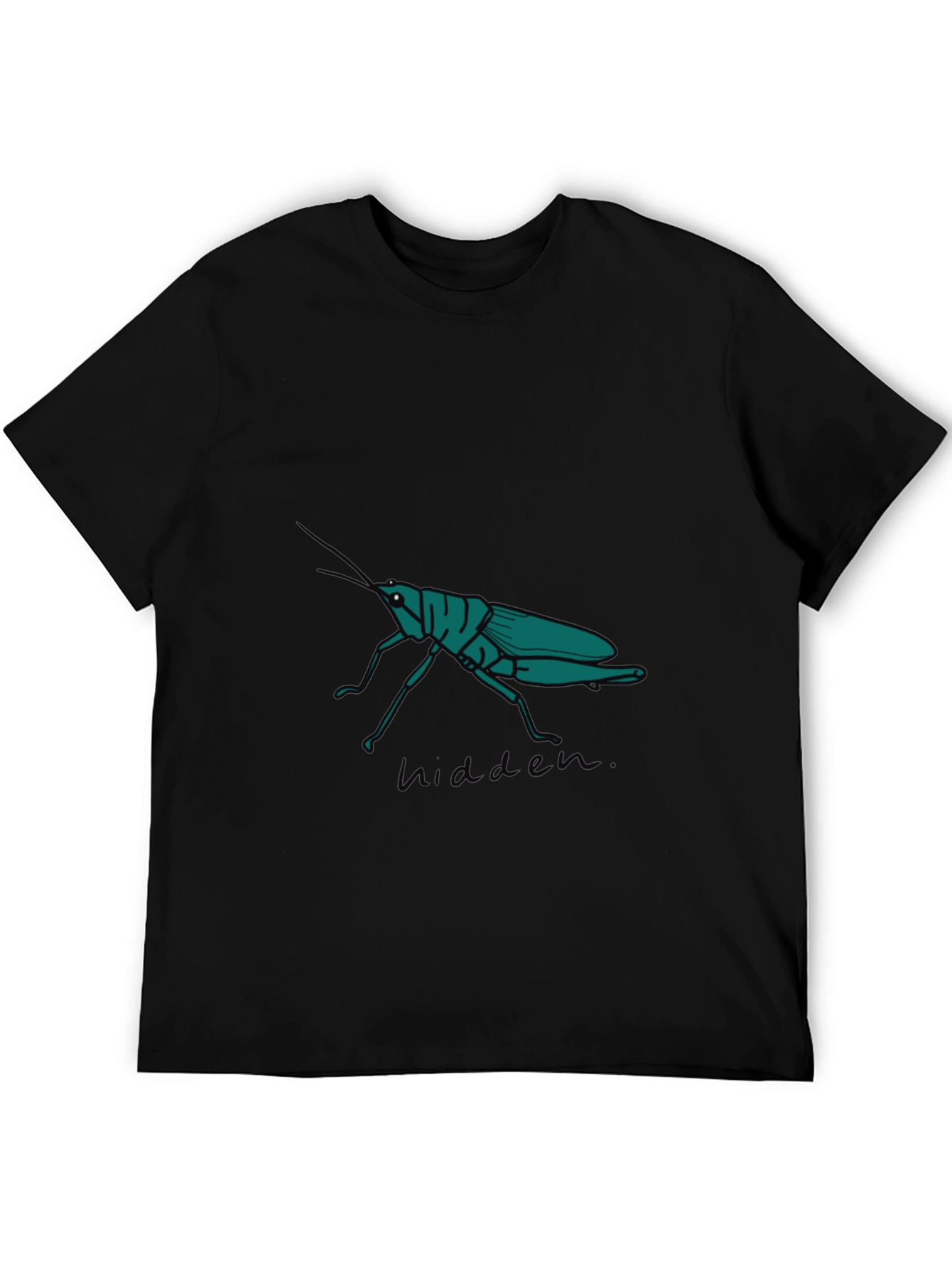 Black Grasshopper Graphic Tee - Hidden Nature Design view 5