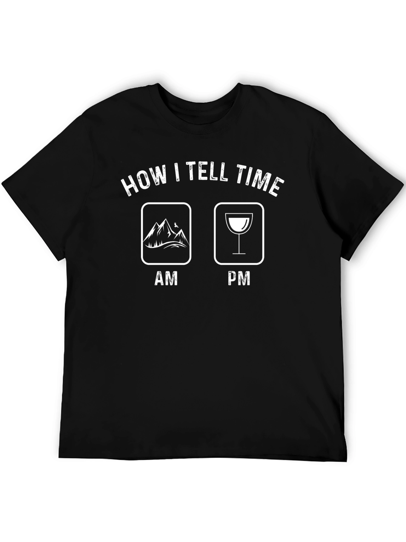 Black Humorous "How I Tell Time" Graphic T-Shirt view 5