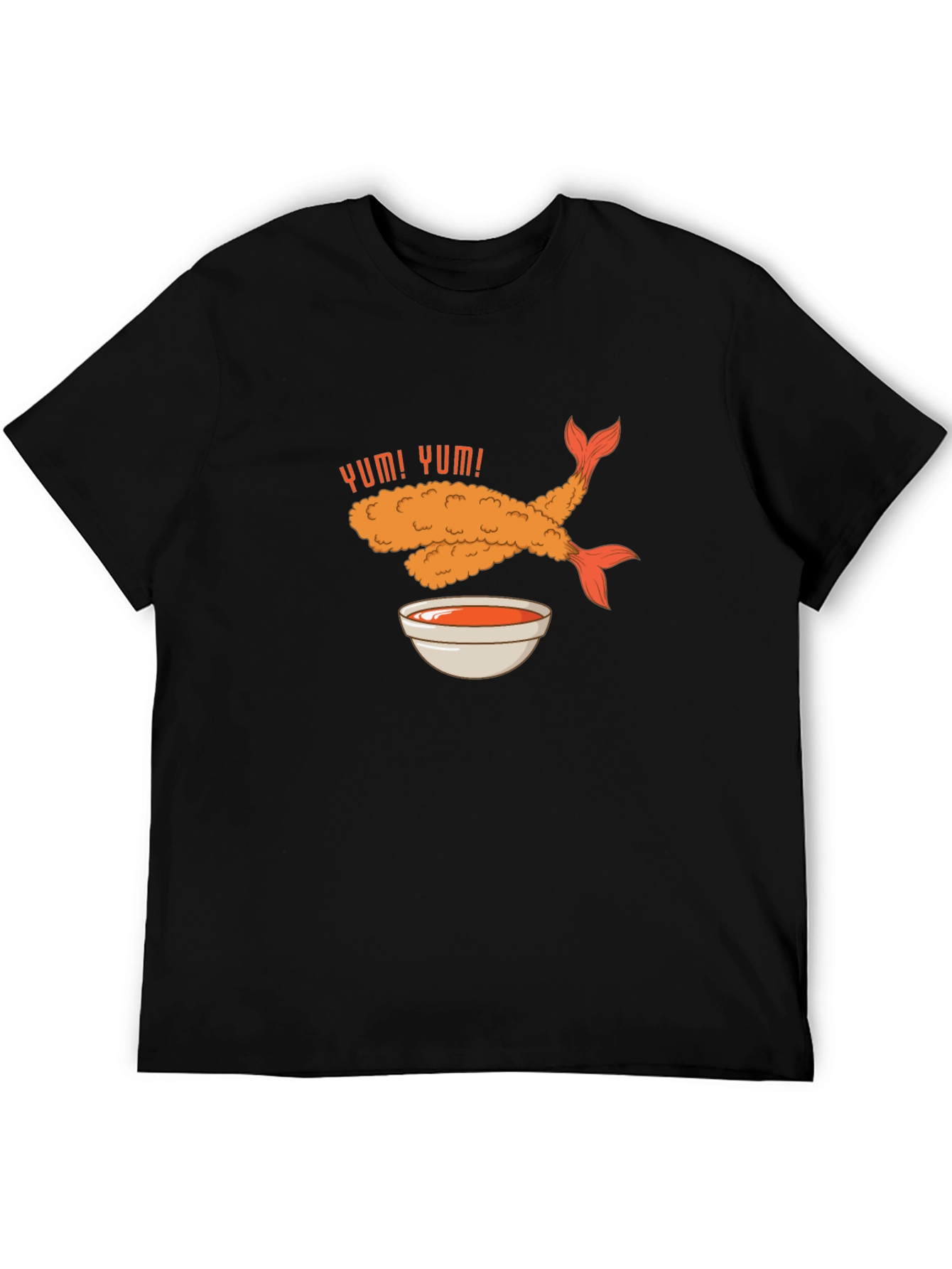 Black Yum! Tempura Shrimp Graphic T-Shirt view 5