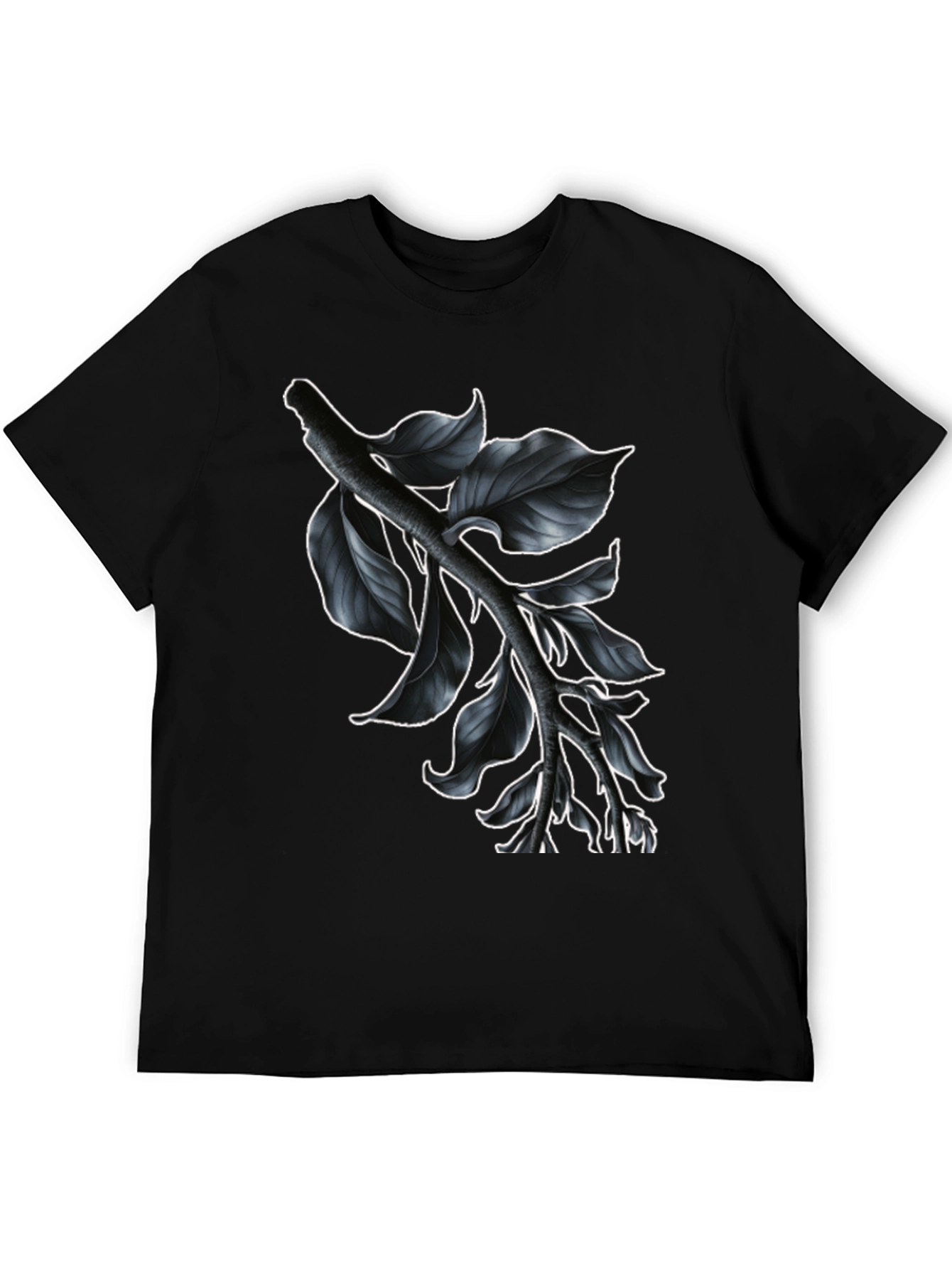 Black Botanical Branch Graphic Tee - Modern Black view 5