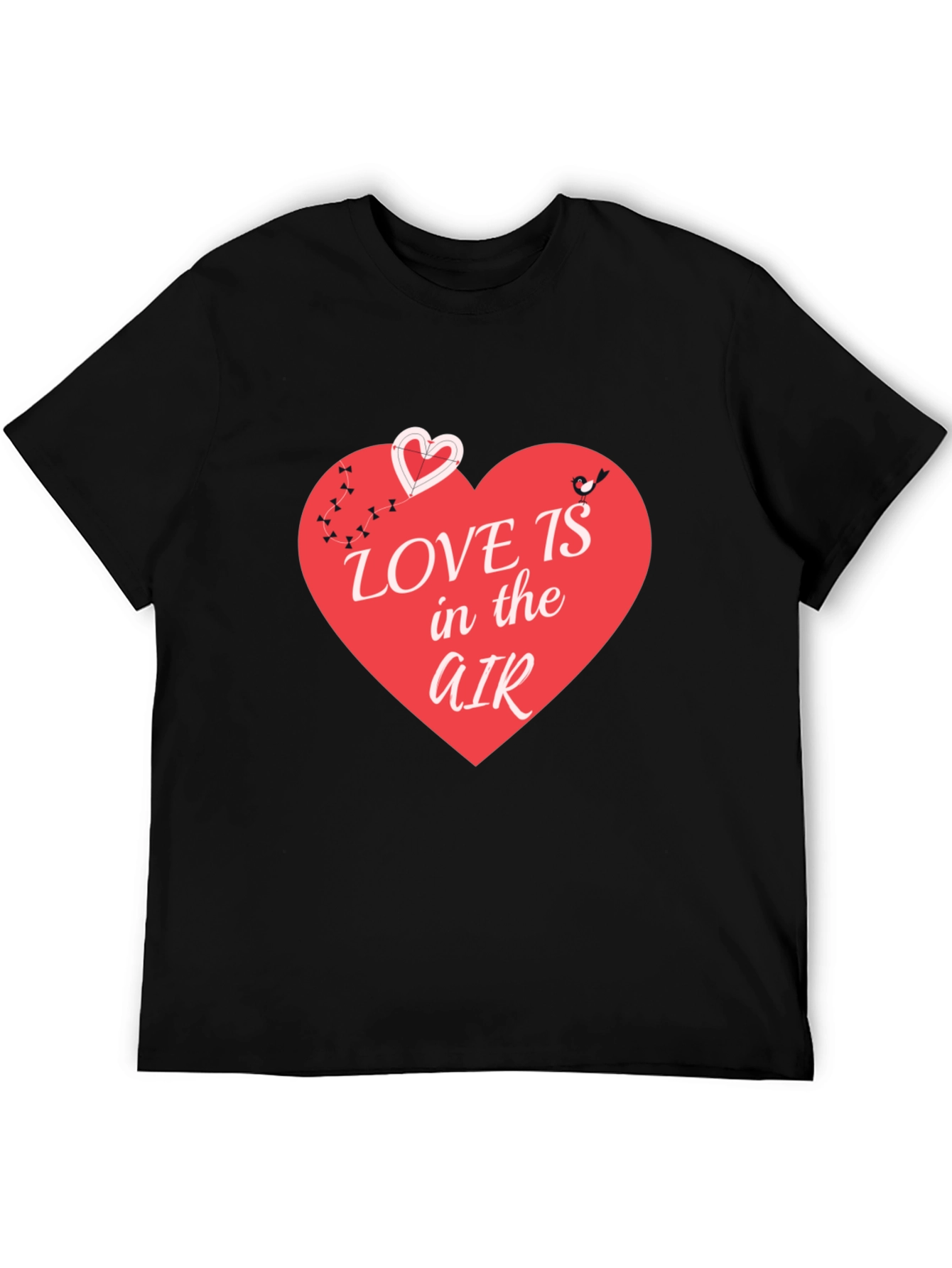 Black Love is in the Air T-Shirt - Graphic Heart Design view 5