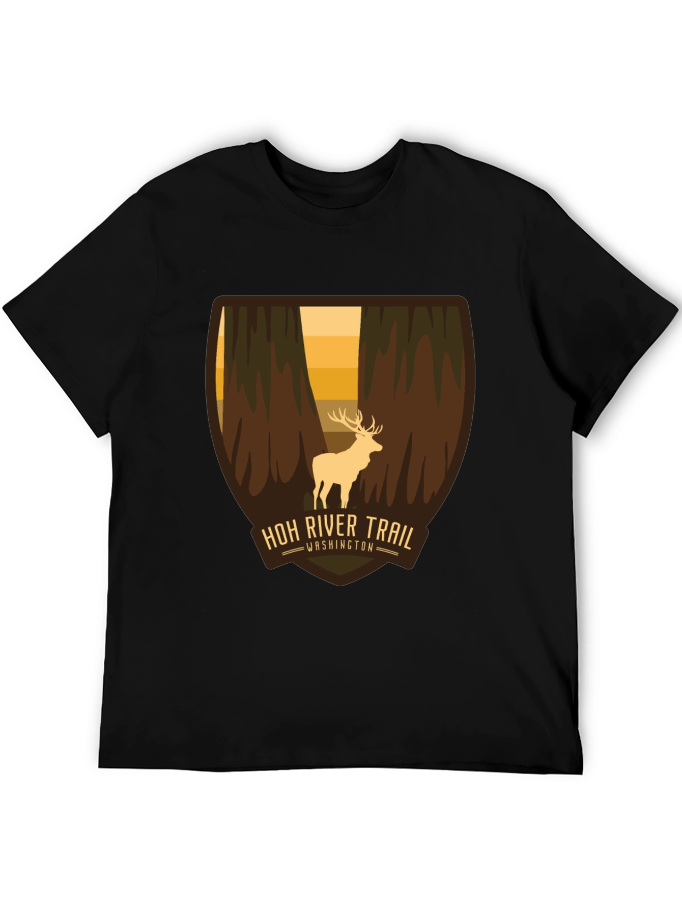 Black Hoh River Trail Washington Graphic Tee view 5