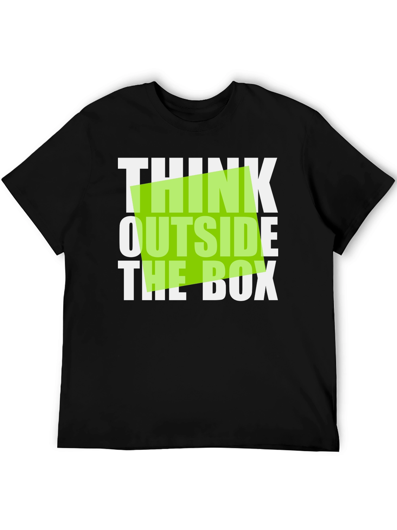 Black Think Outside the Box Graphic Tee - Black Cotton T-Shirt view 5