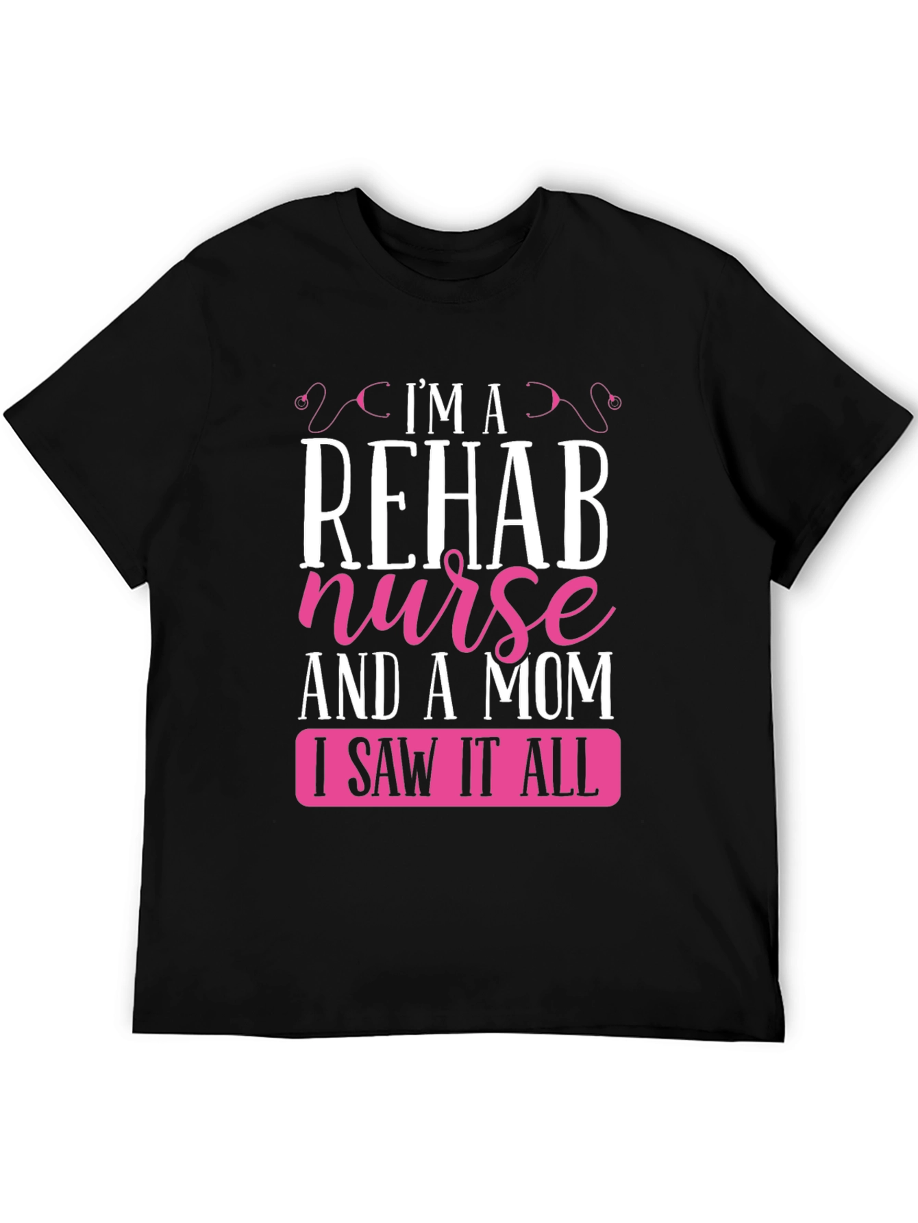 Black Rehab Nurse Mom T-Shirt view 5