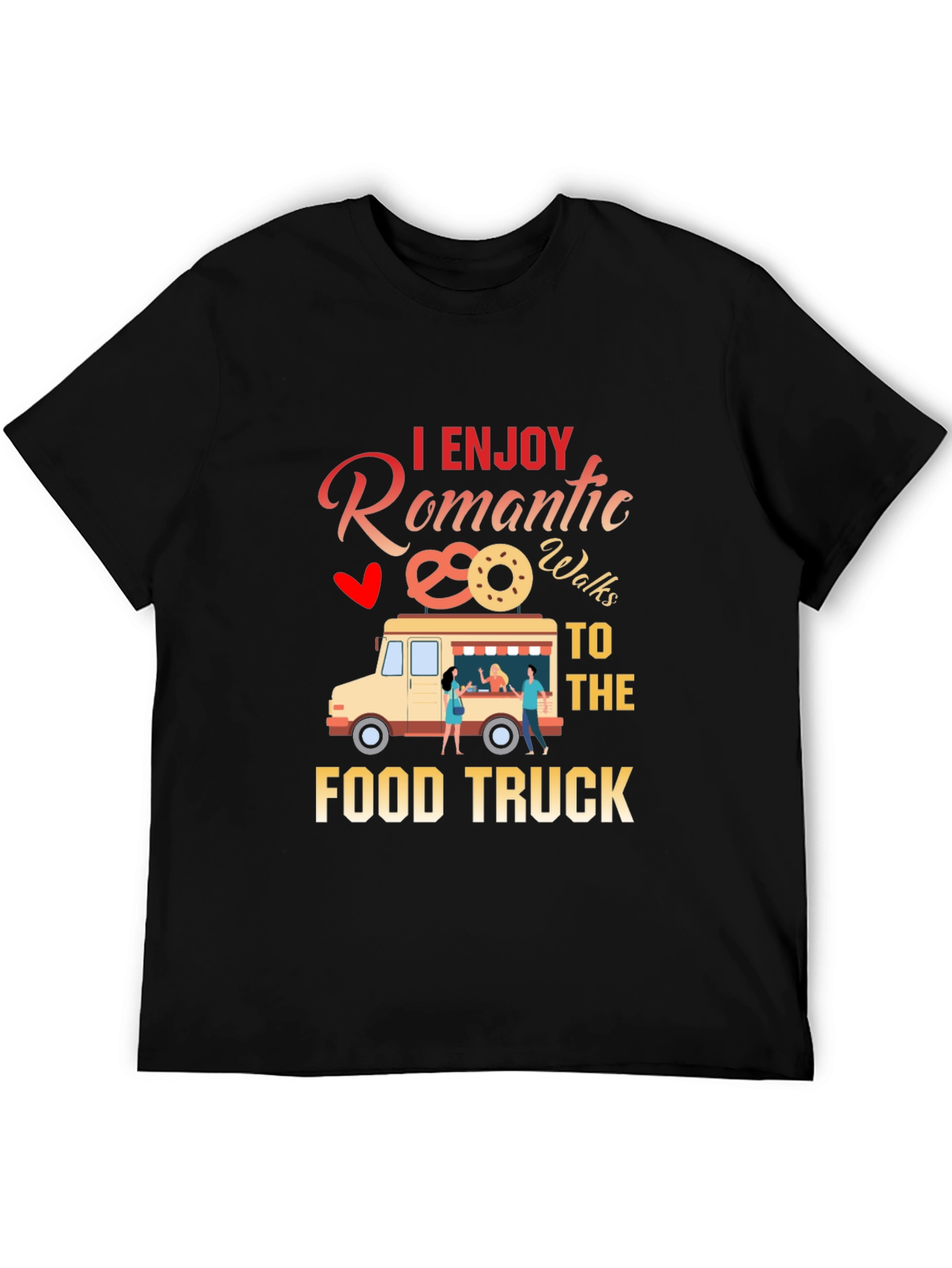Black Romantic Food Truck T-Shirt view 5