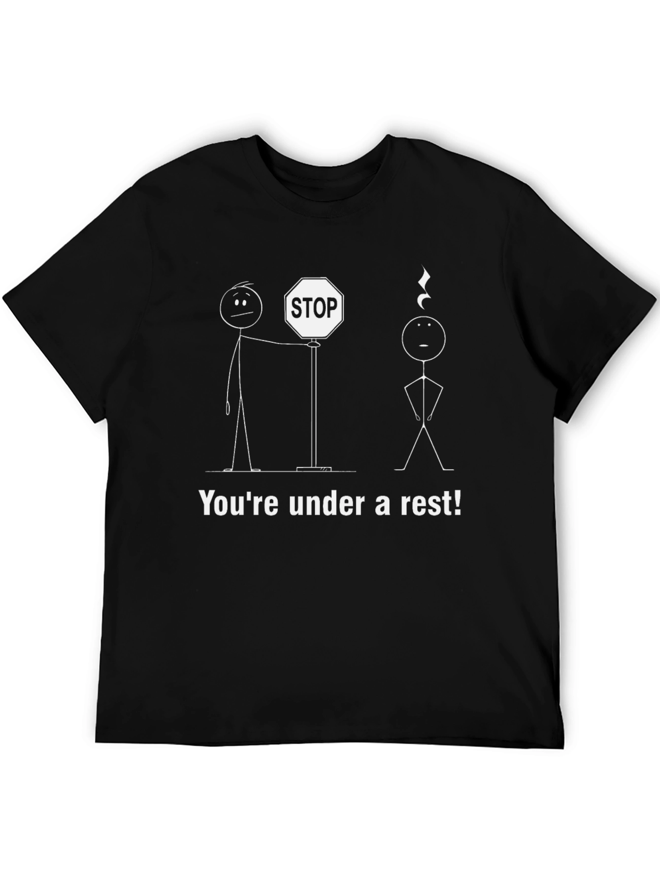 Black Punny Music Rest T-Shirt - You're Under Arrest! view 5