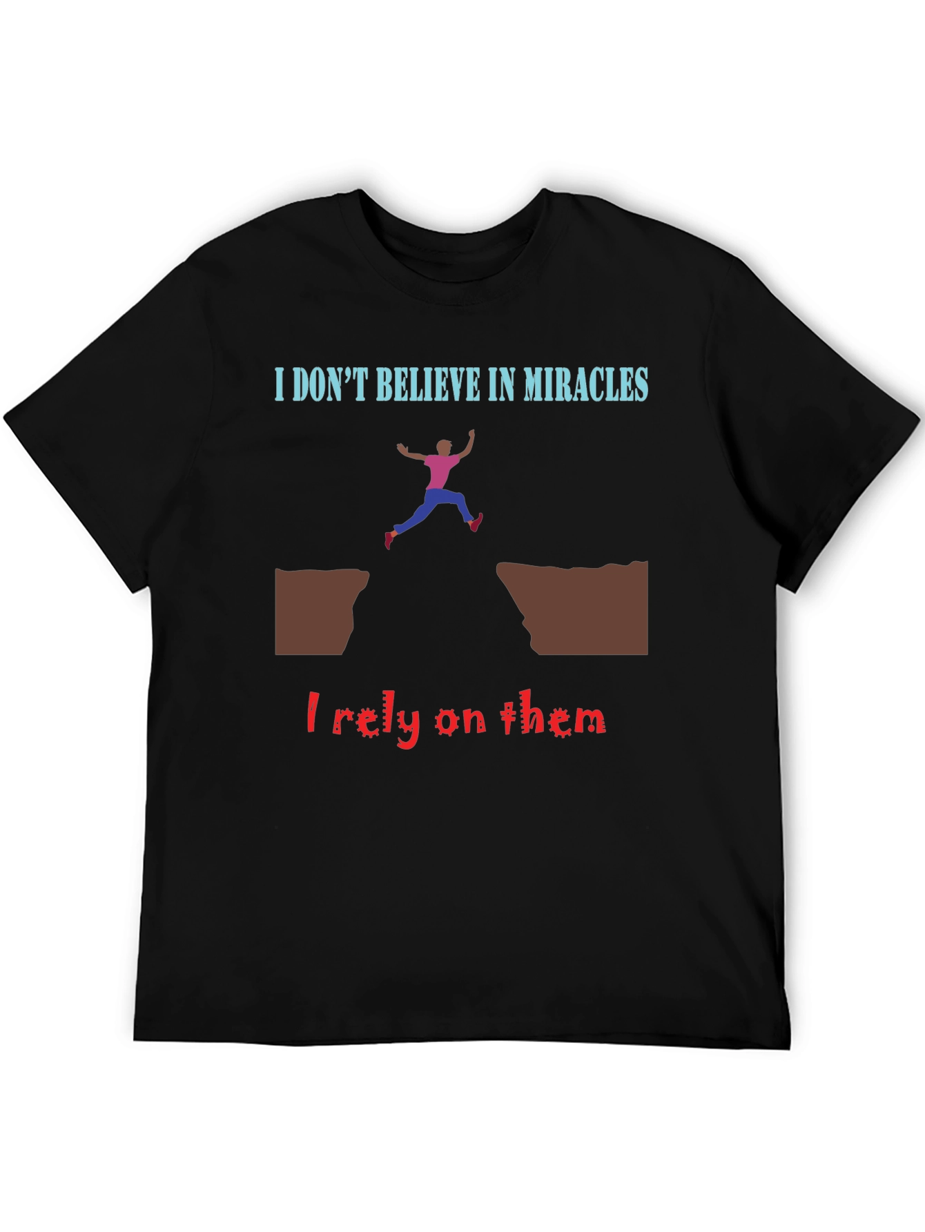 Black Miracle Reliance T-Shirt - Bold Statement Tee view 5