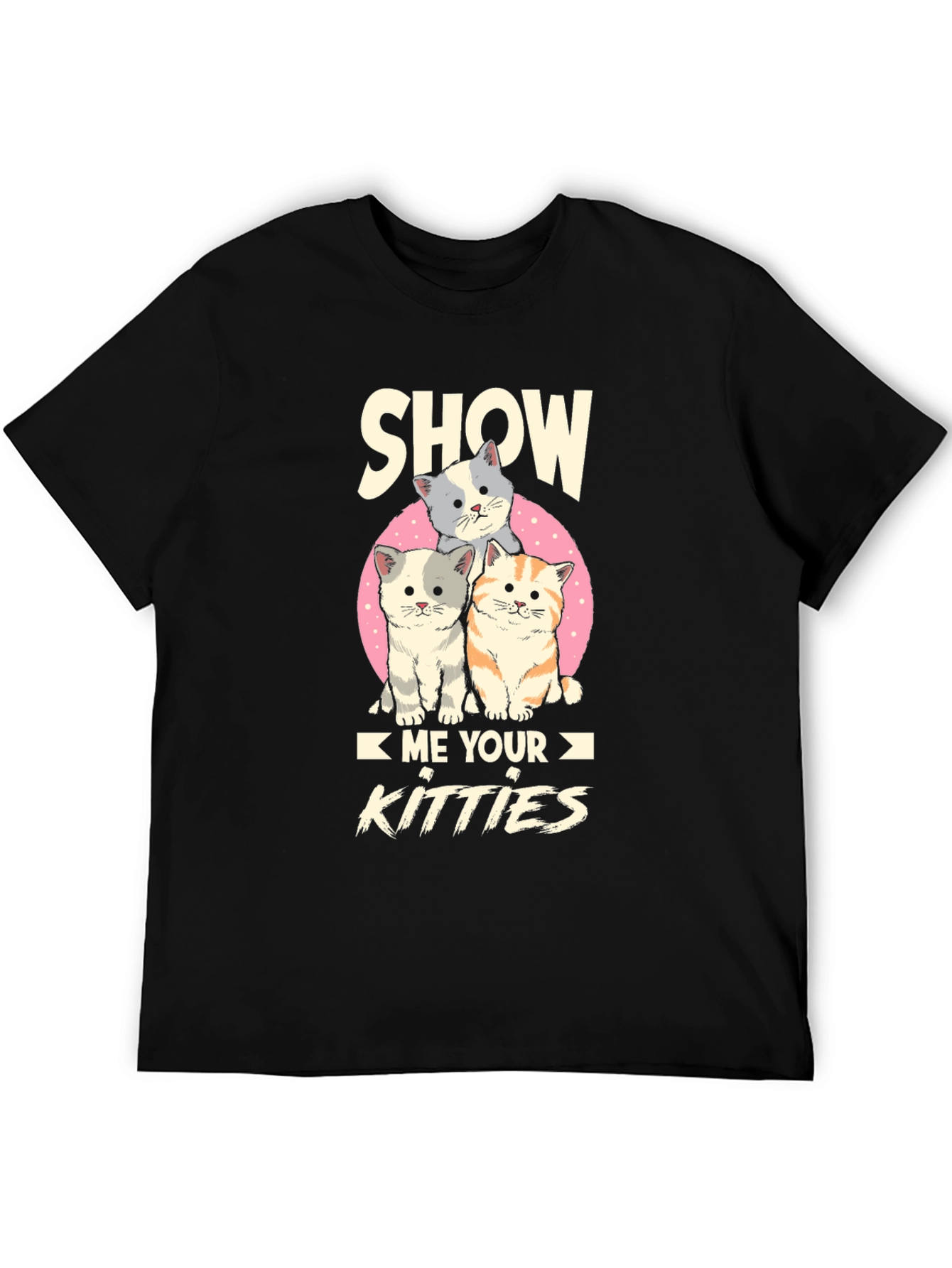 Black Show Me Your Kitties Cat Lover T-Shirt view 5
