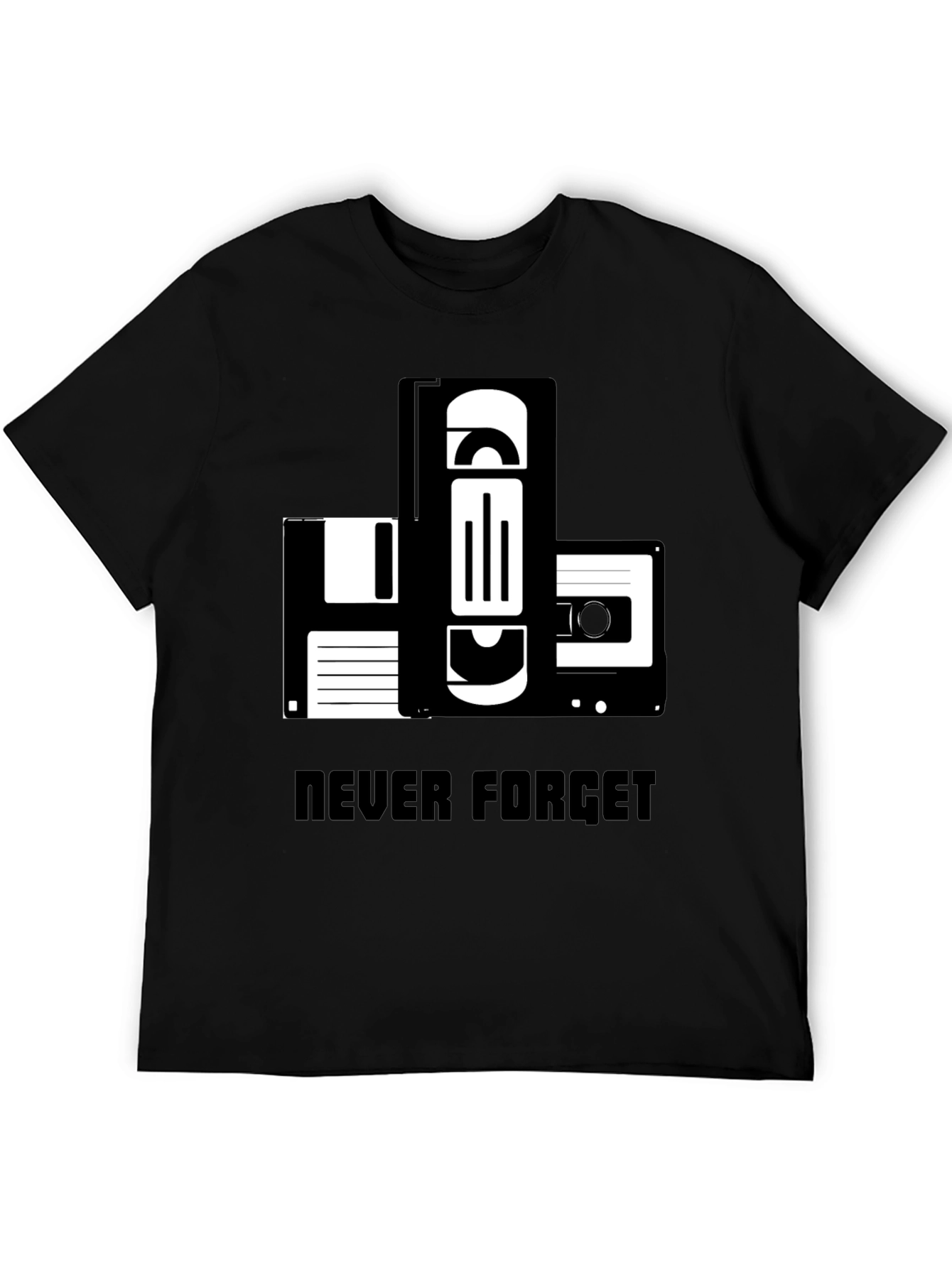 Black Retro Media T-Shirt: Never Forget view 5