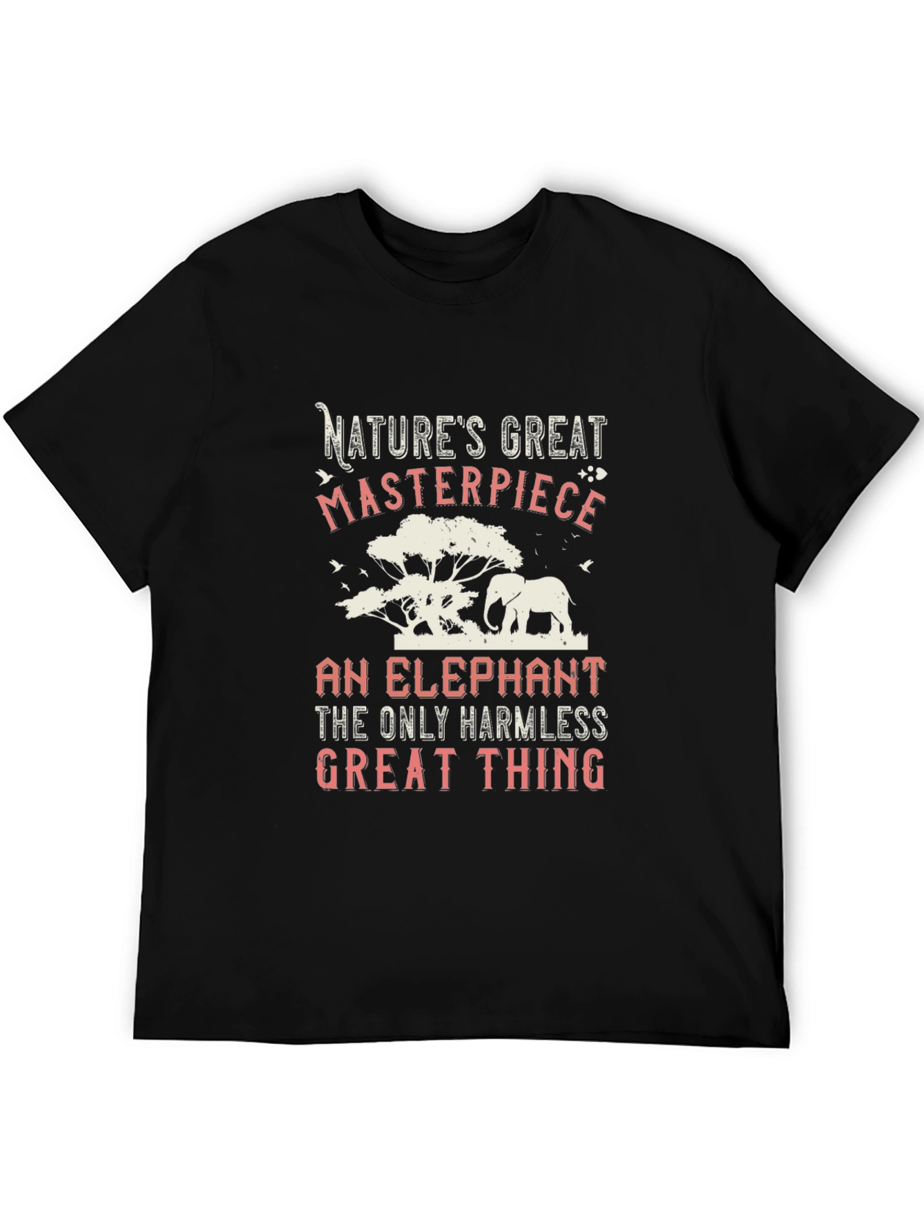 Black Nature's Masterpiece Elephant Graphic T-Shirt view 5