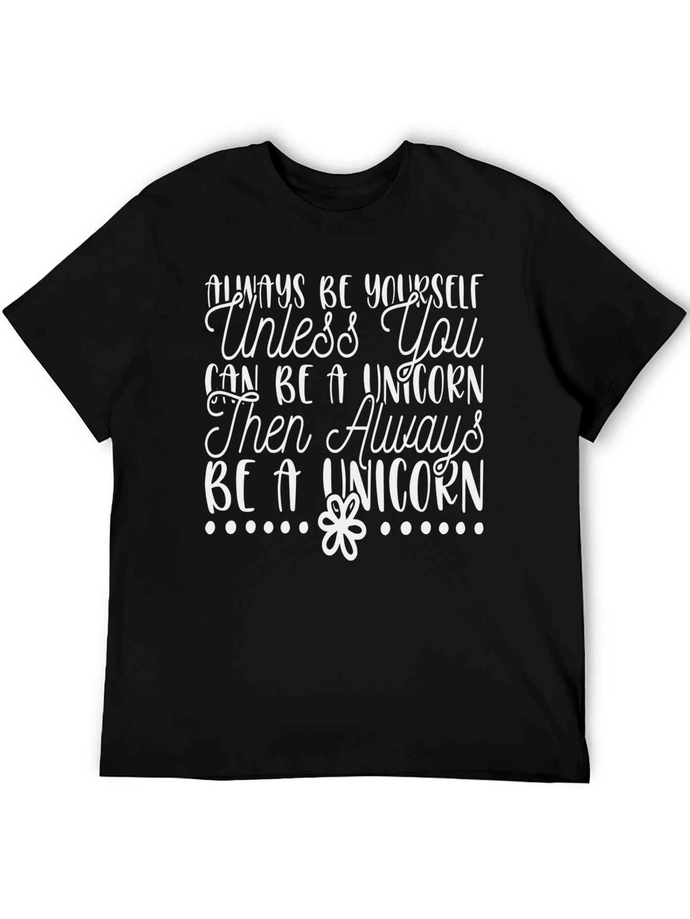 Black Always Be Yourself T-Shirt Unicorn Graphic Tee view 5