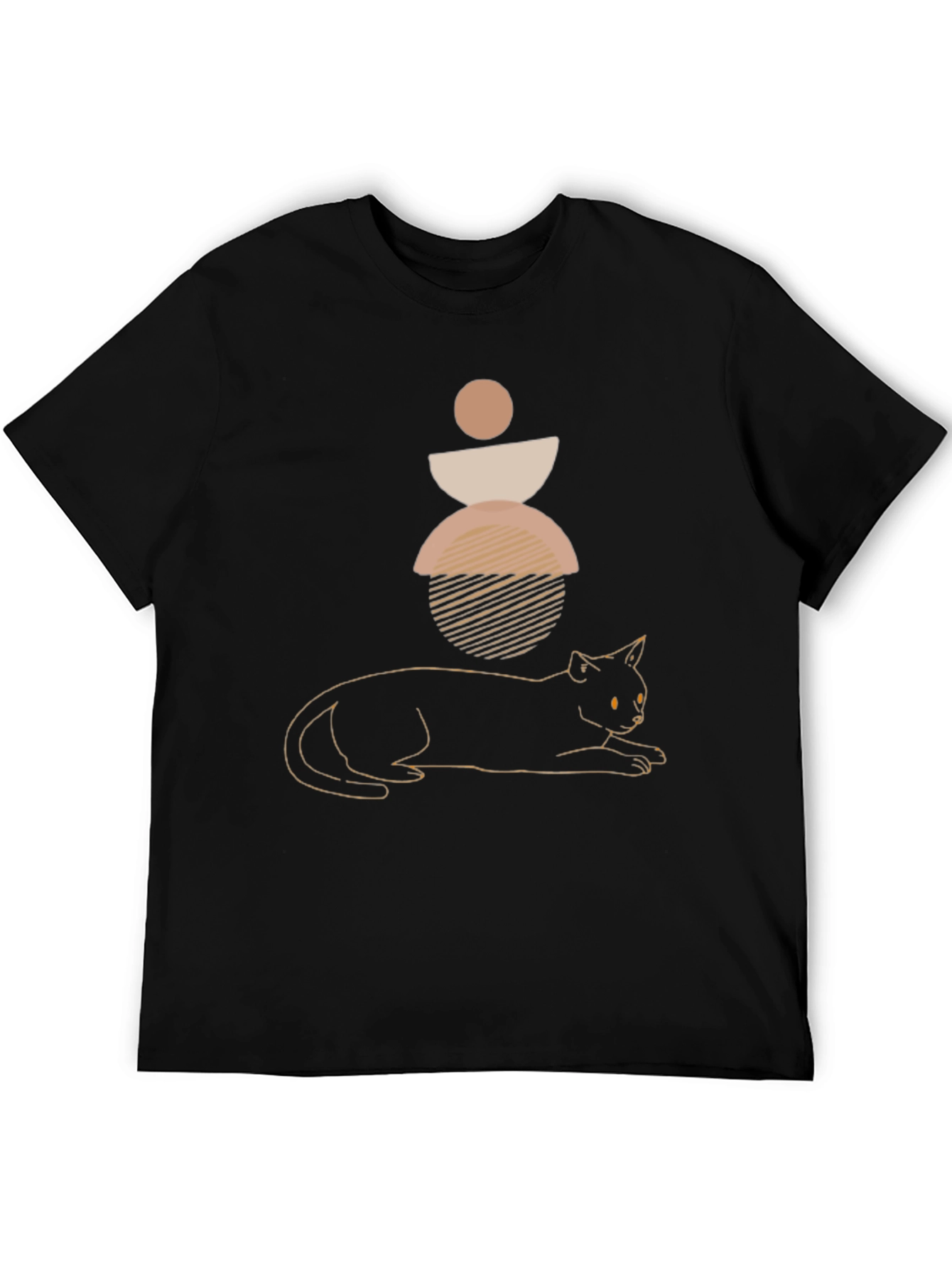 Black Abstract Cat Graphic Tee - Stylish Comfort view 5