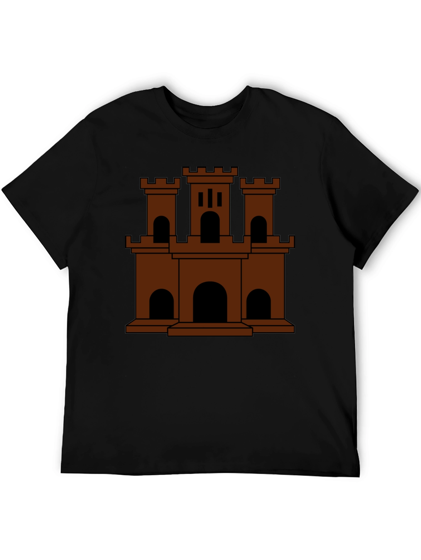 Black Castle Graphic Tee - Classic Brown Design view 5