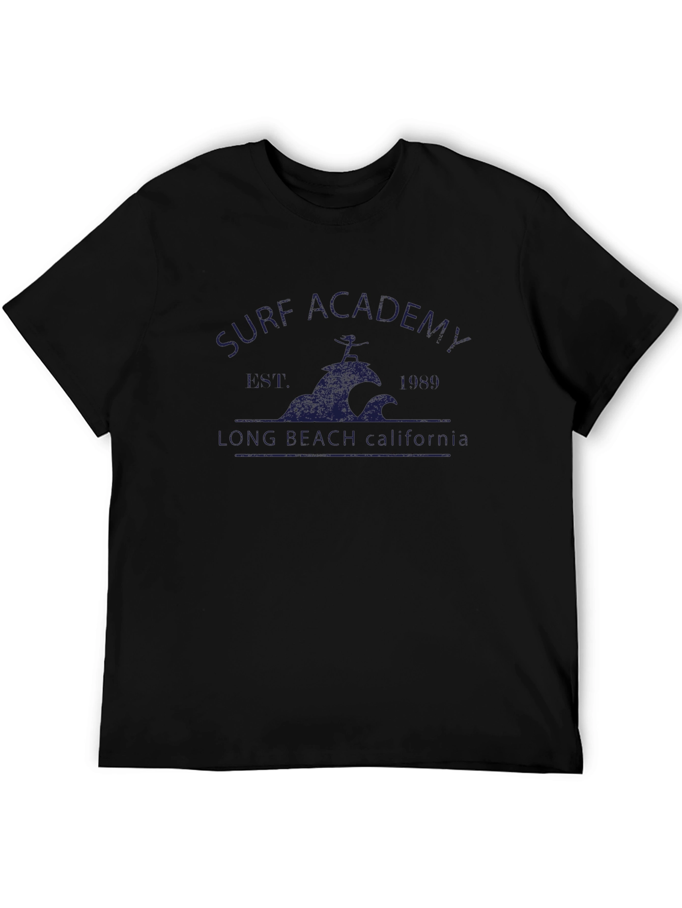 Black Surf Academy Tee - Long Beach California view 5