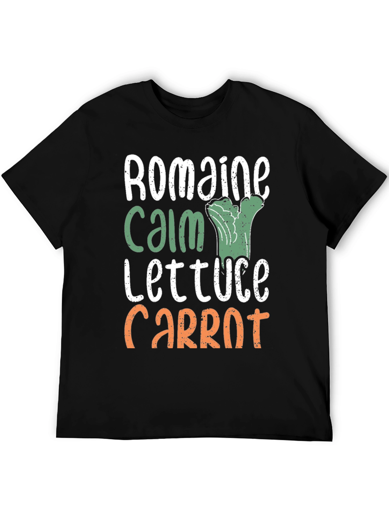 Black Romaine Calm Funny Vegetable T-Shirt view 5