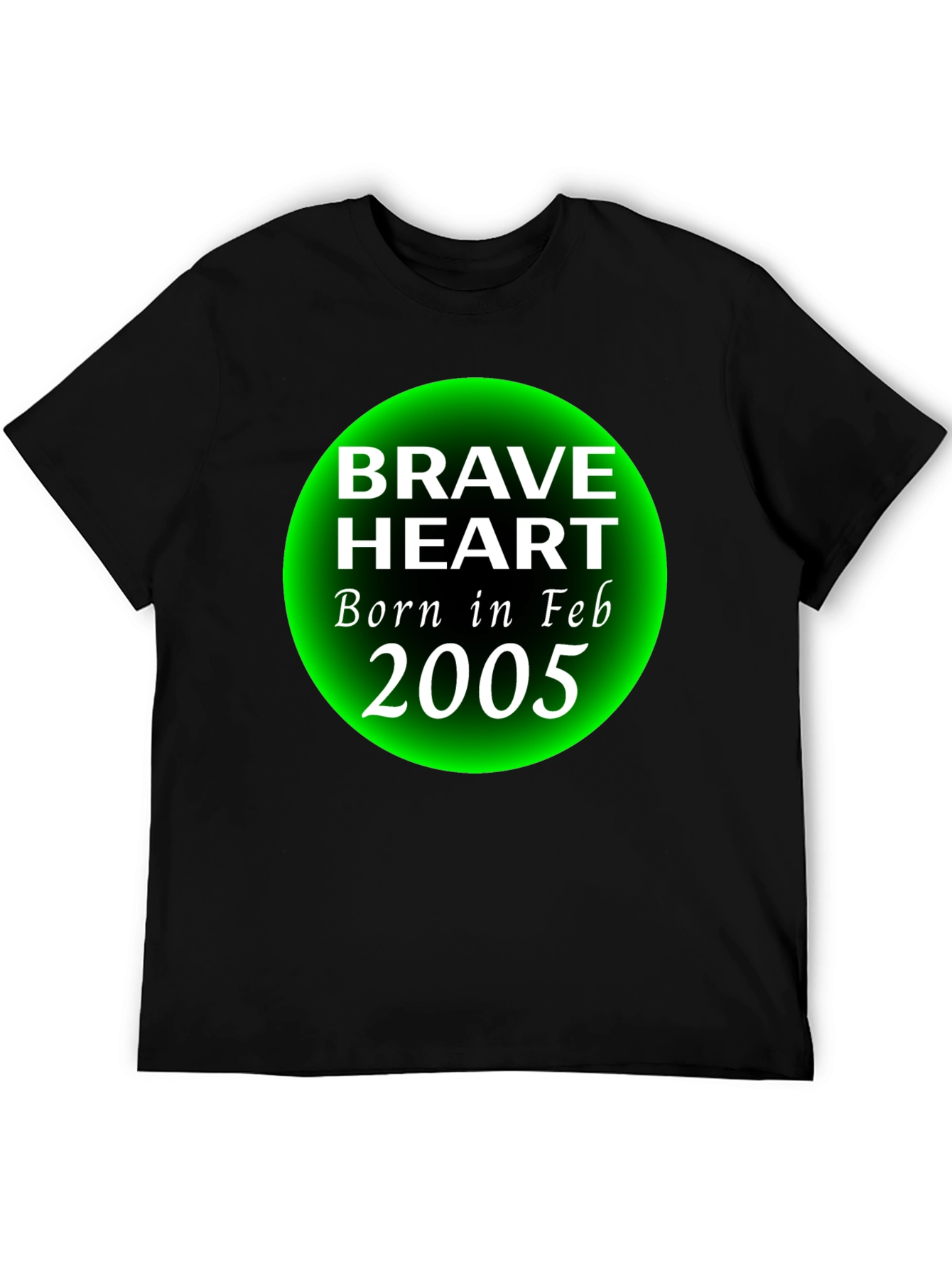 Brave Heart Born in Feb 2005 Black T-Shirt - 5
