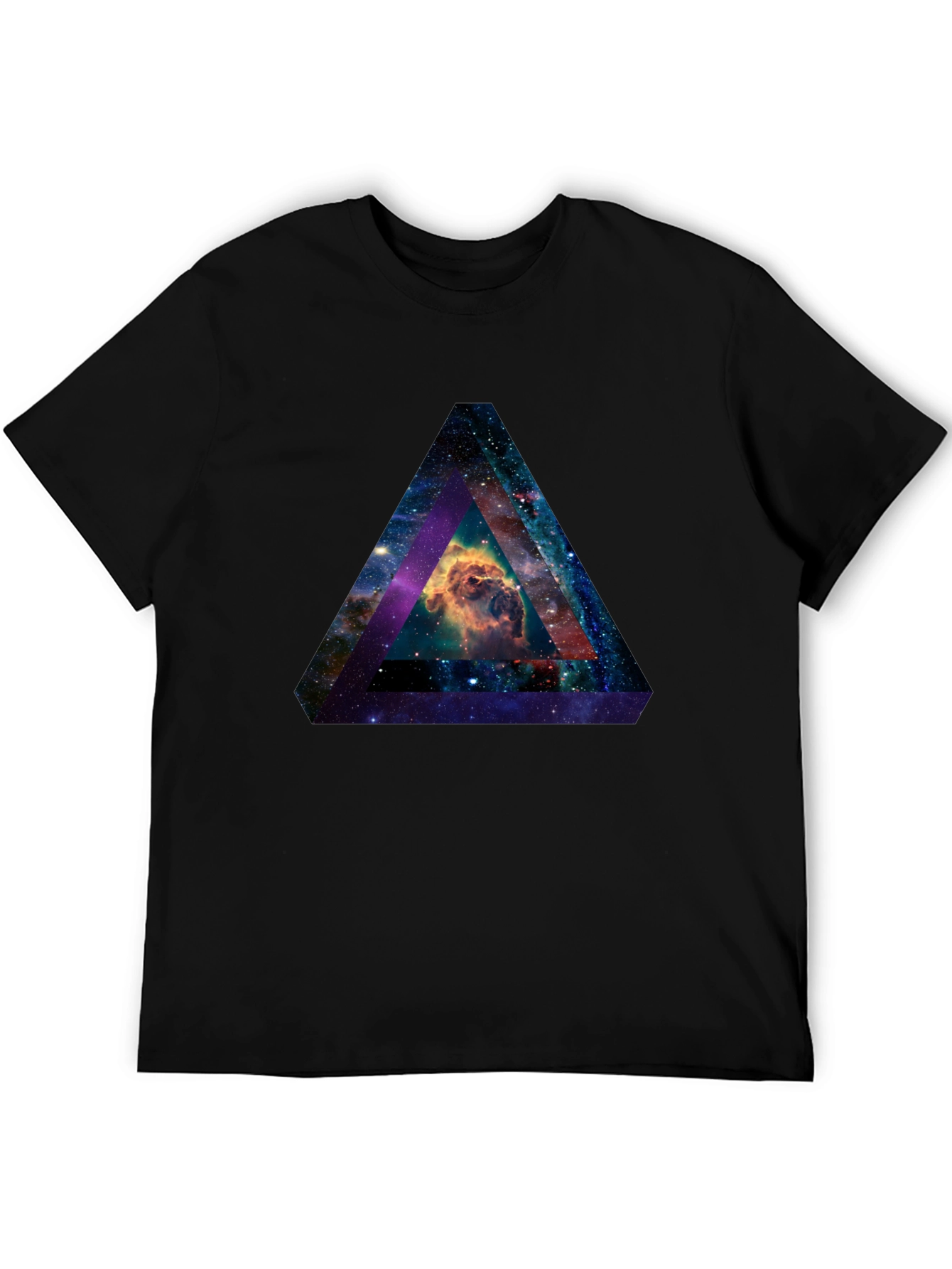 Black Nebula Triangle Graphic T-Shirt view 5