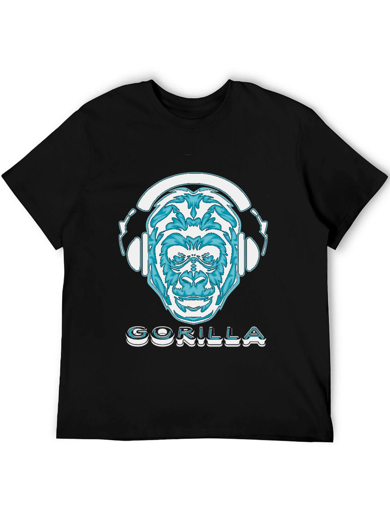Black Gorilla DJ Graphic T-Shirt - Cool Animal Design view 5