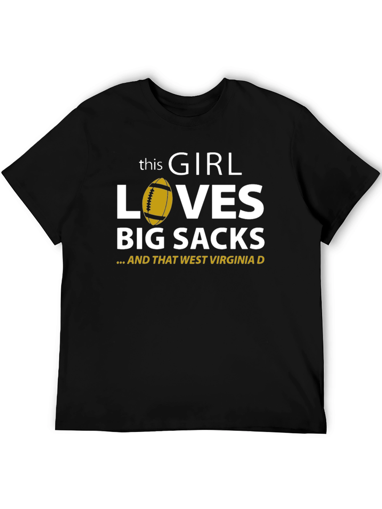 Black This Girl Loves Big Sacks T-Shirt view 5
