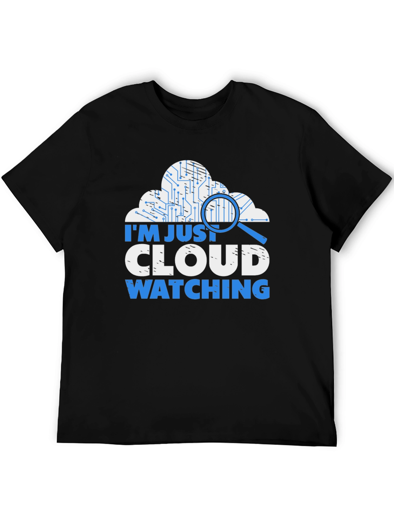 Black Cloud Watching T-Shirt - Tech Humor Tee view 5