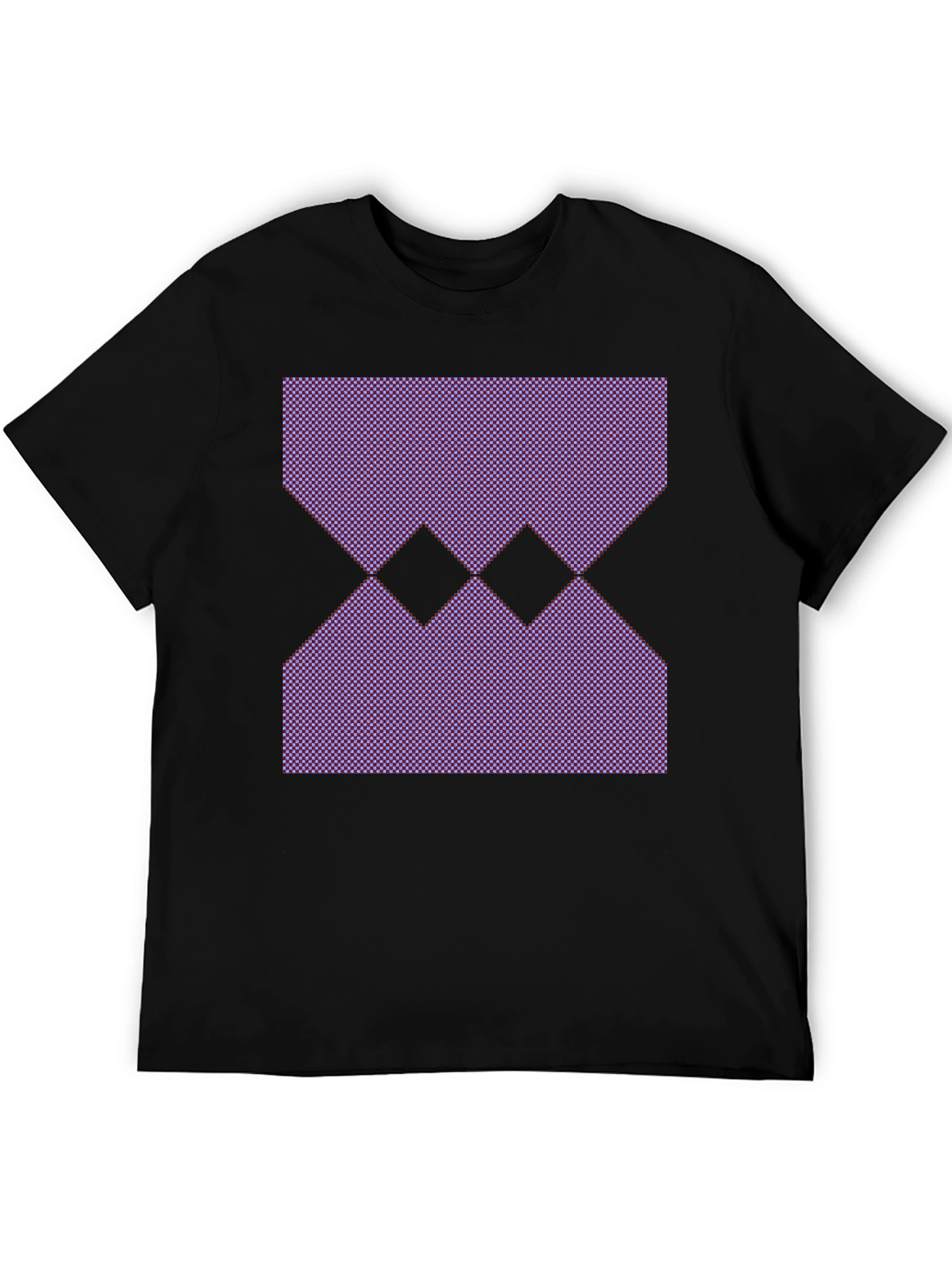 Black Geometric Pattern Black T-Shirt view 5