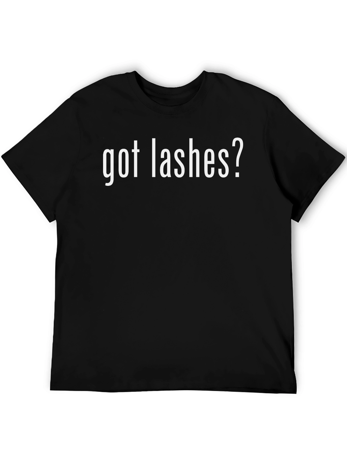 Black Got Lashes? Black Graphic T-Shirt view 5