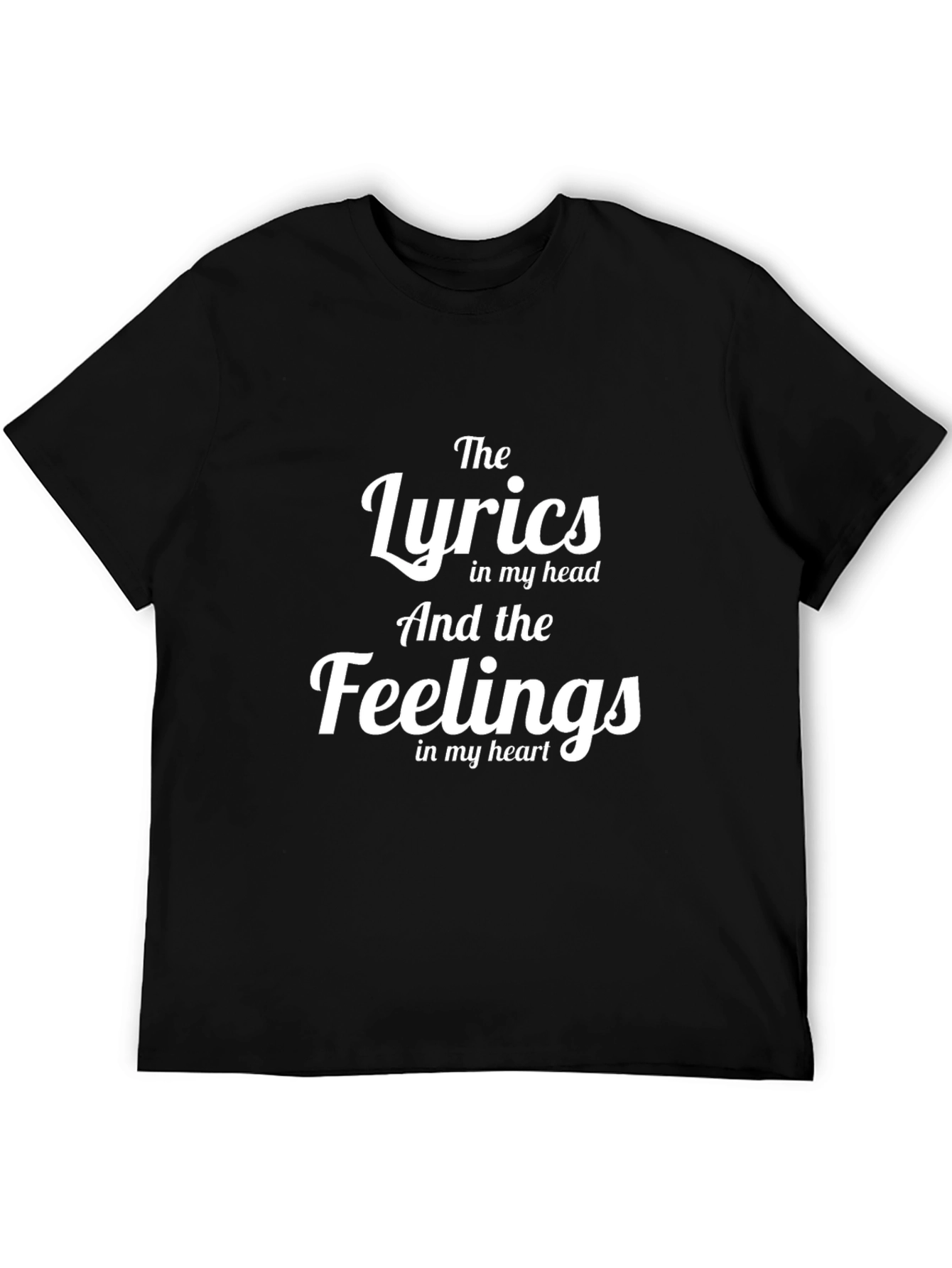 Black Lyrics and Feelings Graphic Tee - Trendy Crew Neck view 5